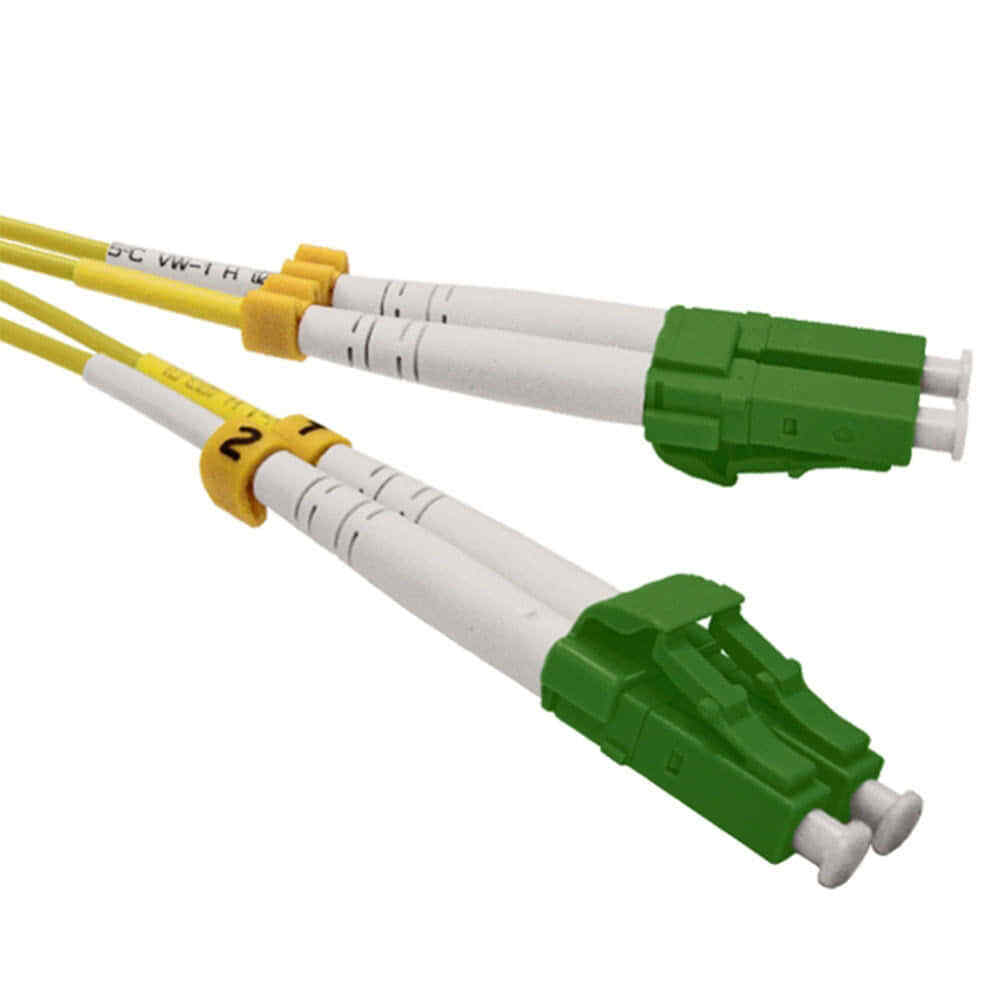 30m LC(APC)-LC(APC) Duplex 9/125 OS2 Singlemode Fiber Cable Yellow OFNR 100FT