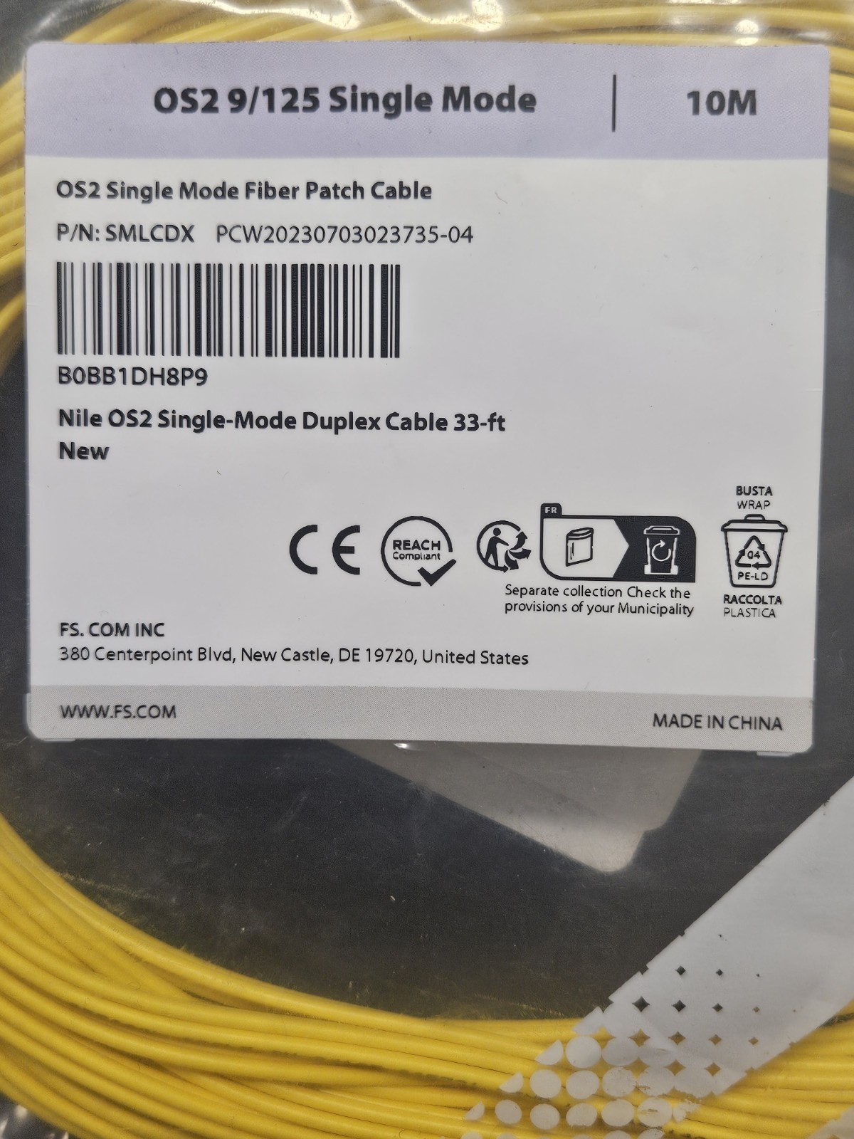 OS2 9/125 Single Mode Fiber Patch Cable – OS2 Single Mode Duplex Cable 10m 33ft
