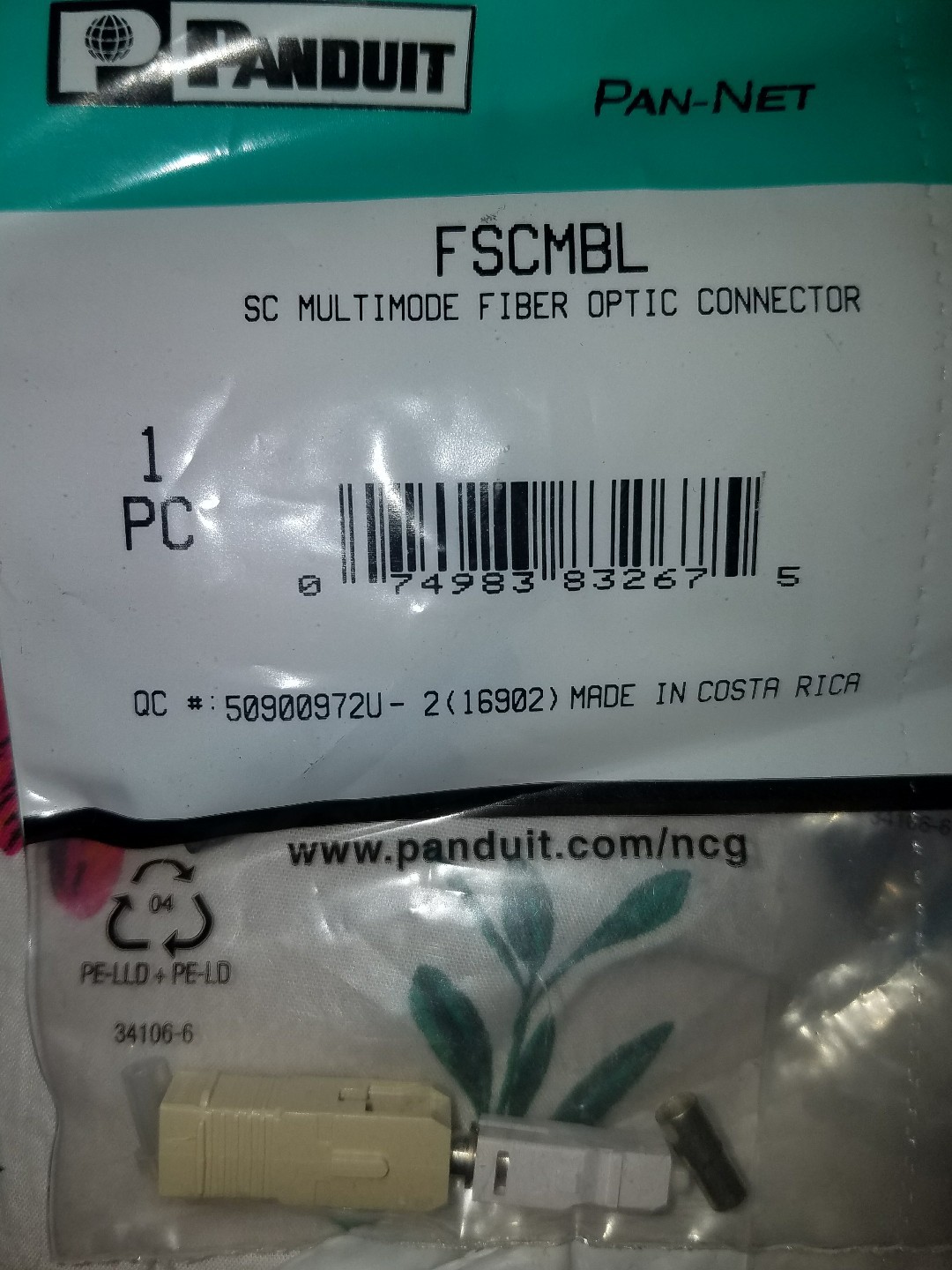 NIP PANDUIT FSCMBL SC MM MULTIMODE CONNECTOR FIBER