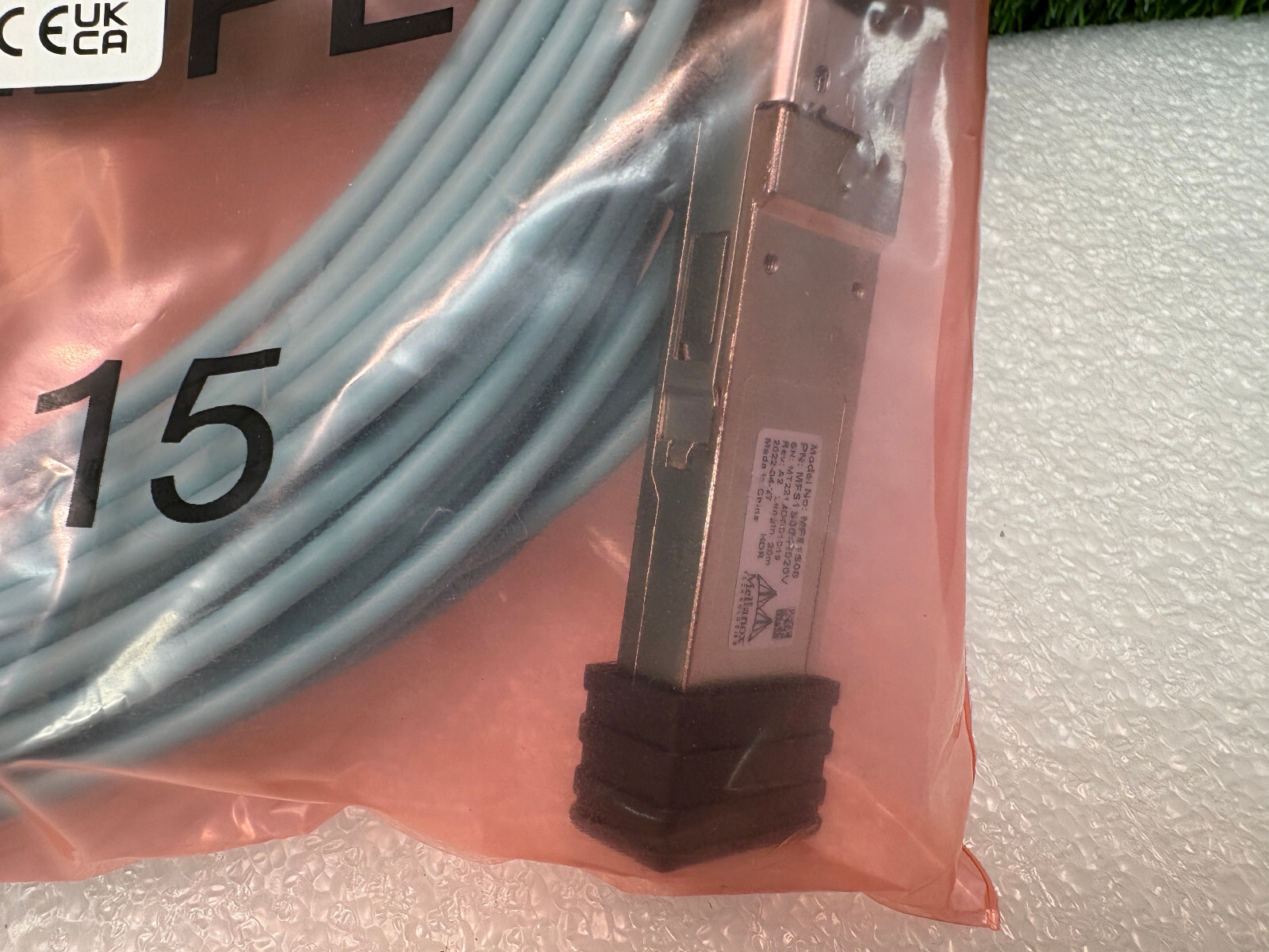 New (Sealed) | Mellanox MFS1S00-H020V / MFS1S00 QSFP56 Fiber Optic Network Cable
