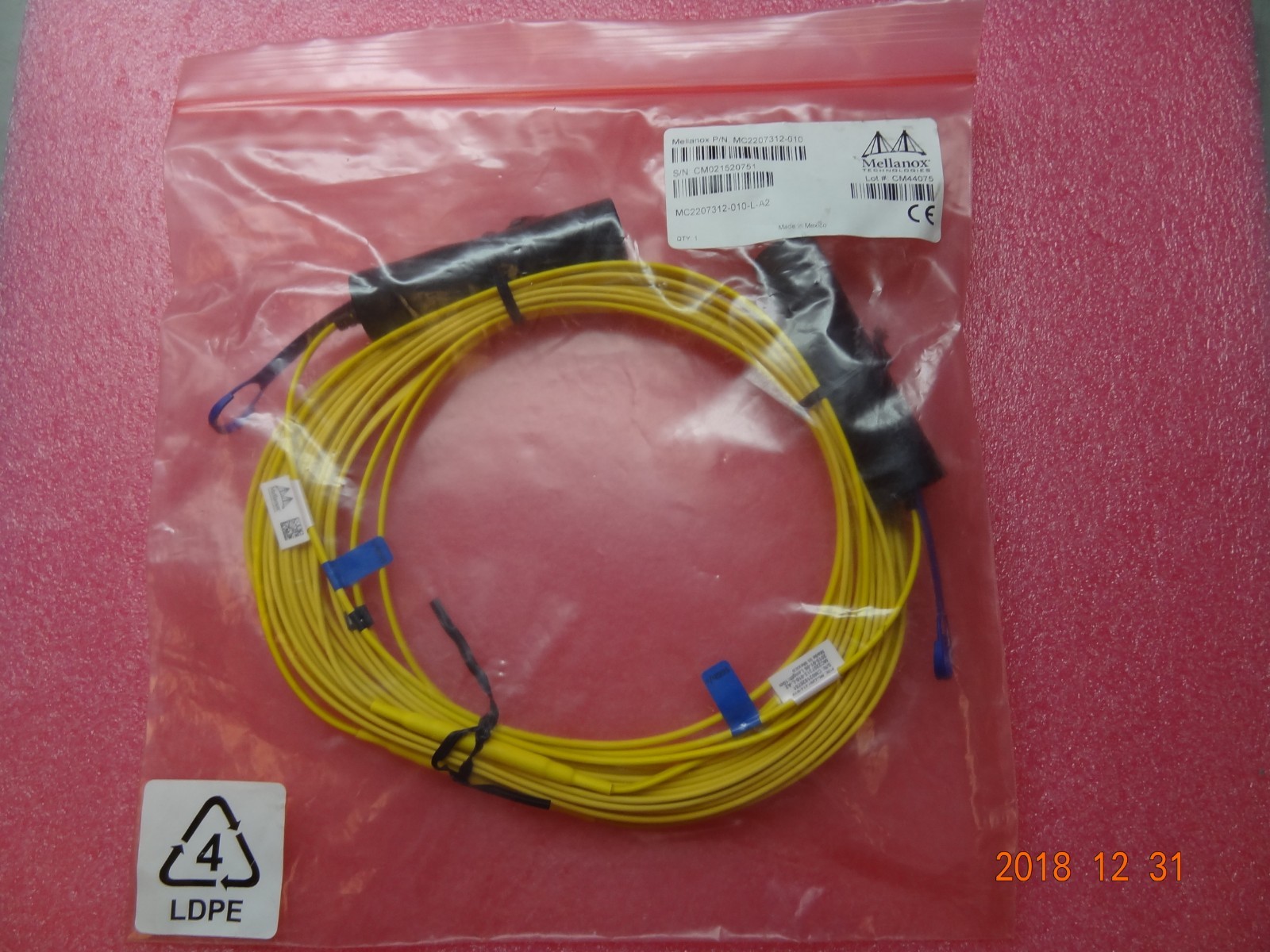 Mellanox MC2207312-010 10m Active Fiber Cable 56Gb/s QSFP #T505
