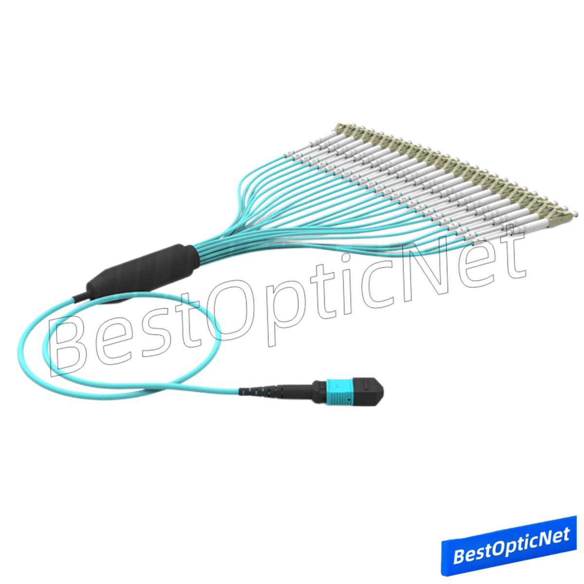 MPO to 24 LC OM3 24 Core Breakout Fan Fiber Optic Patch Cord Branch jumper Cable