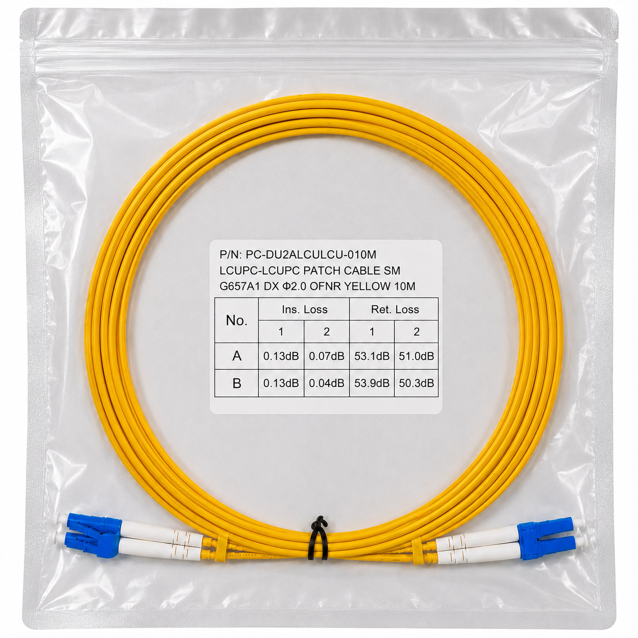 (24) 10 Meter LC/UPC – LC/UPC Duplex Fiber Patch Jumper OS2 SMF Singlemode Cable