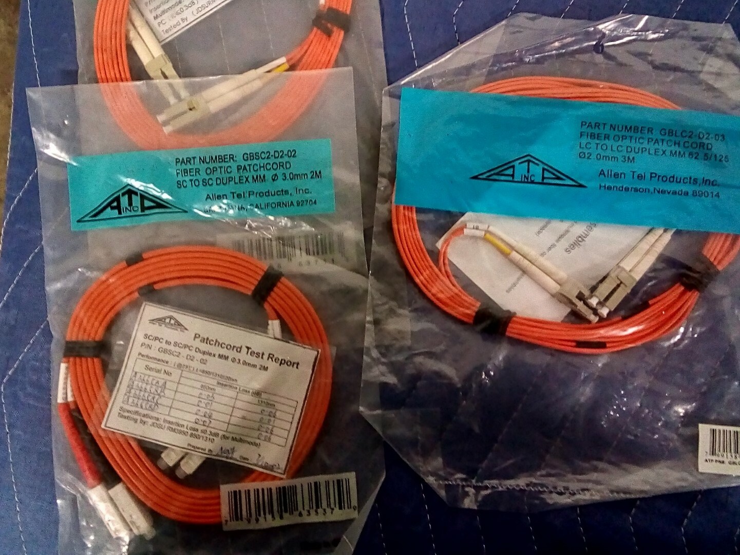 *LOT OF 20*NEW Allen Tel Various Fiber Optic Cable Assembly Patch Cord