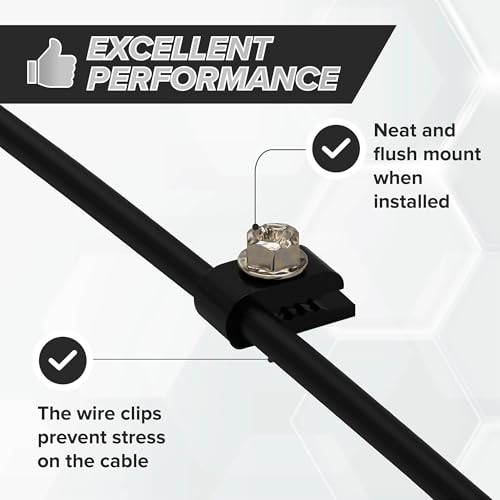 Mini Screw-in Cable Clips and Fasteners – Indoor/Outdoor Single 100 Pack Black