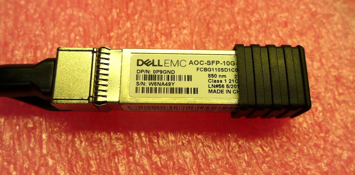 NEW Dell SFP+ 10G Active Optical Fiber Cable 3M AOC-SFP-10G-3M P9GND