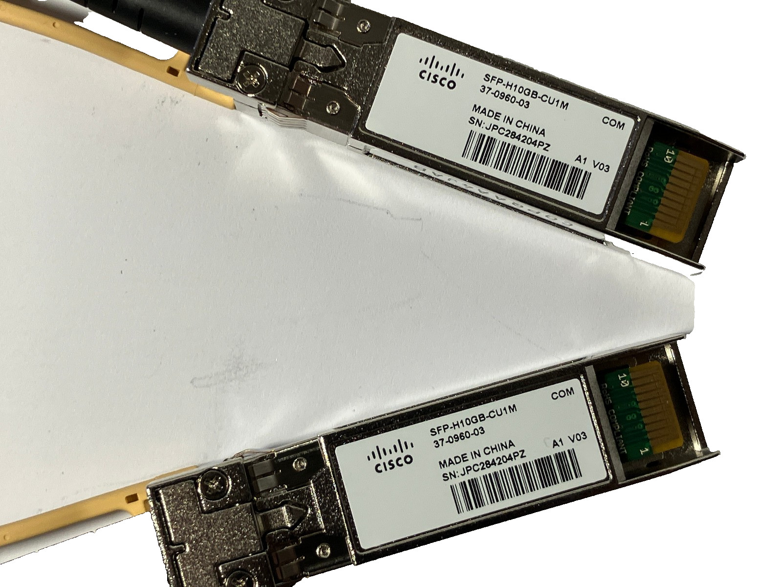 Lot of 2 Genuine CISCO SFP-H10GB-CU1M 10GBASE-CU SFP+ Cable 1M 37-0960-03 NEW