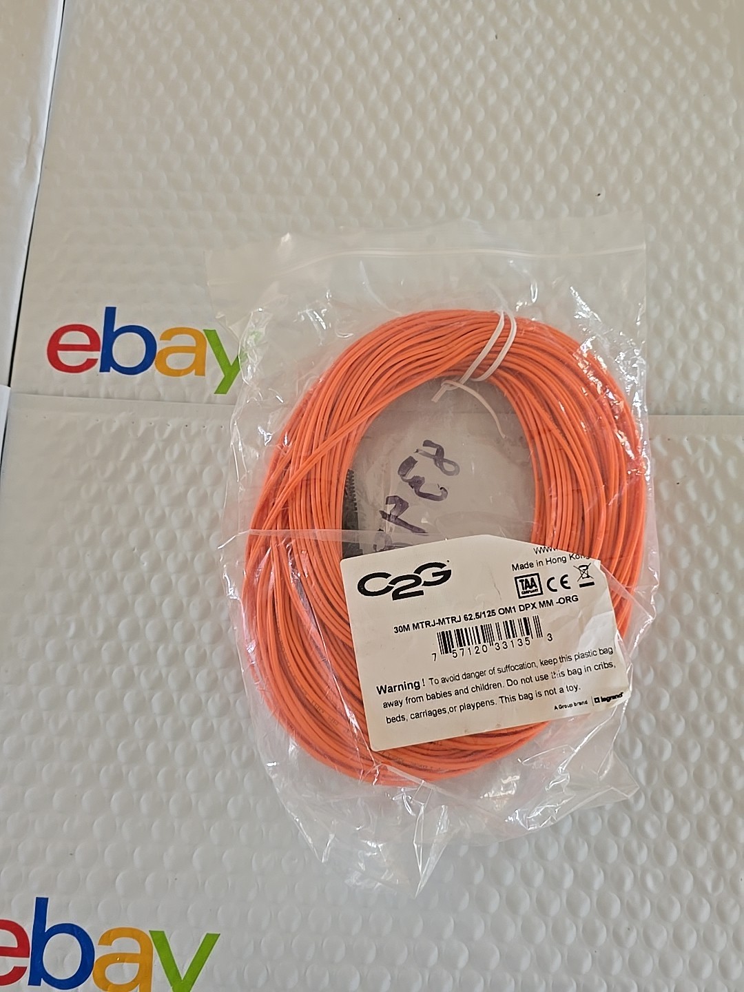 30m MTRJ-MTRJ Duplex 62.5/125 OM1 Multimode Fiber Patch Cable Orange Optic 100FT