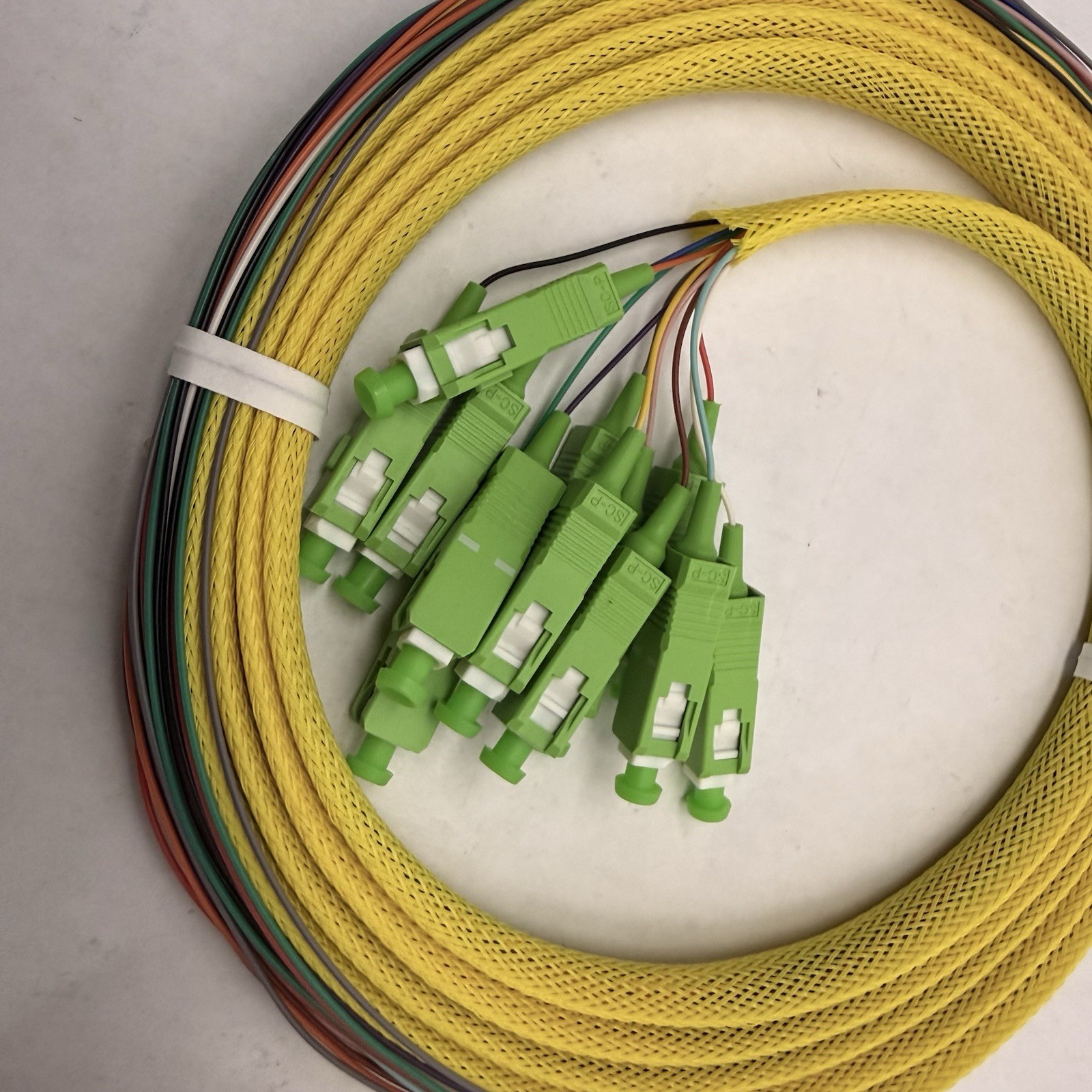 NEW Lot Of 2 Quiktron 12 Strand Single Mode 9/125Fiber Optic Pigtail 3m SC Blunt