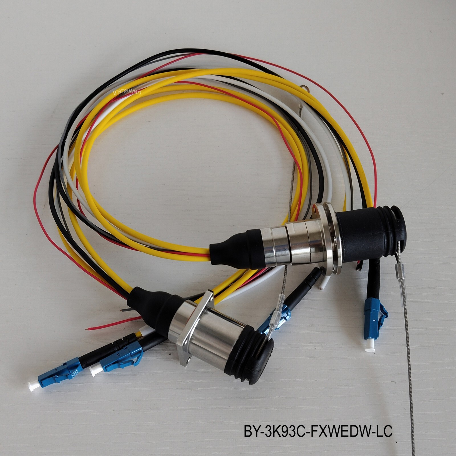 SMPTE311M Hybrid 3K93C Connector EDW with Tails 2 x SM Fibers & 4 x Wires