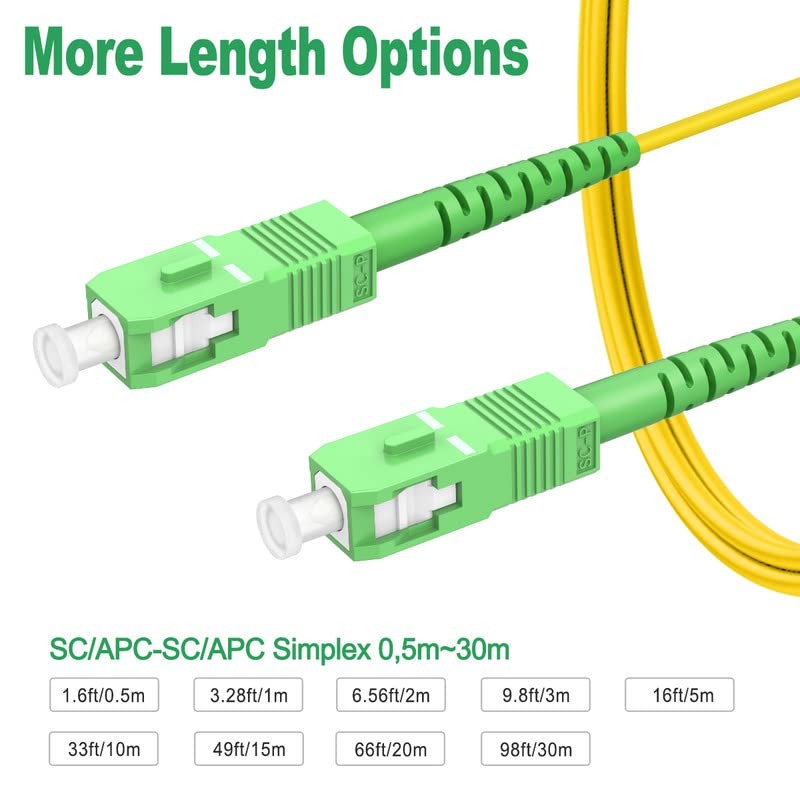 3ft 1m Yellow OS2 Single Mode SCA To SCA Fiber Optic Internet Patch Cable