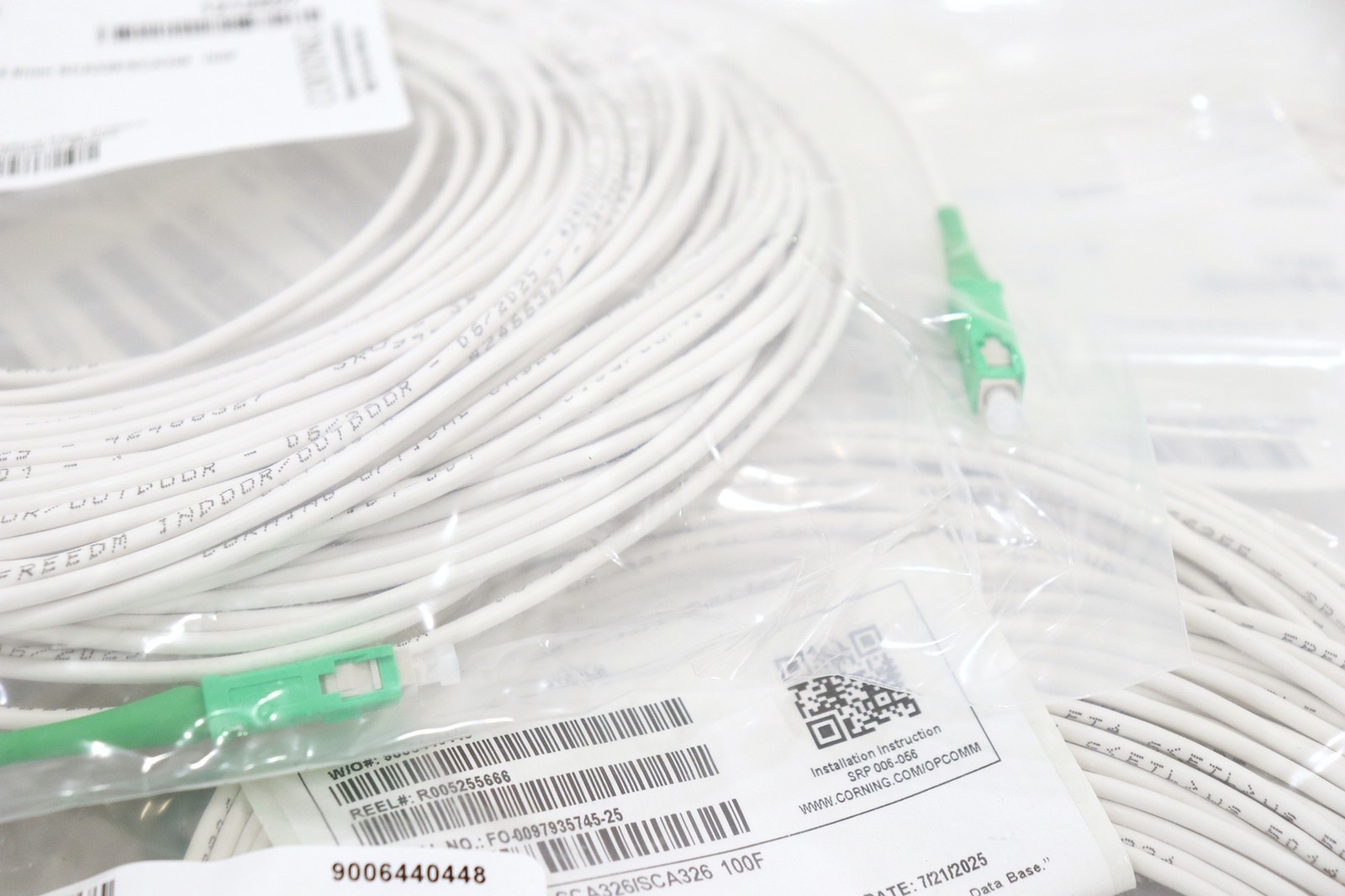 15x Lot 100′ Corning 444401UR1BF100F Optical Jumpers Cable Simplex
