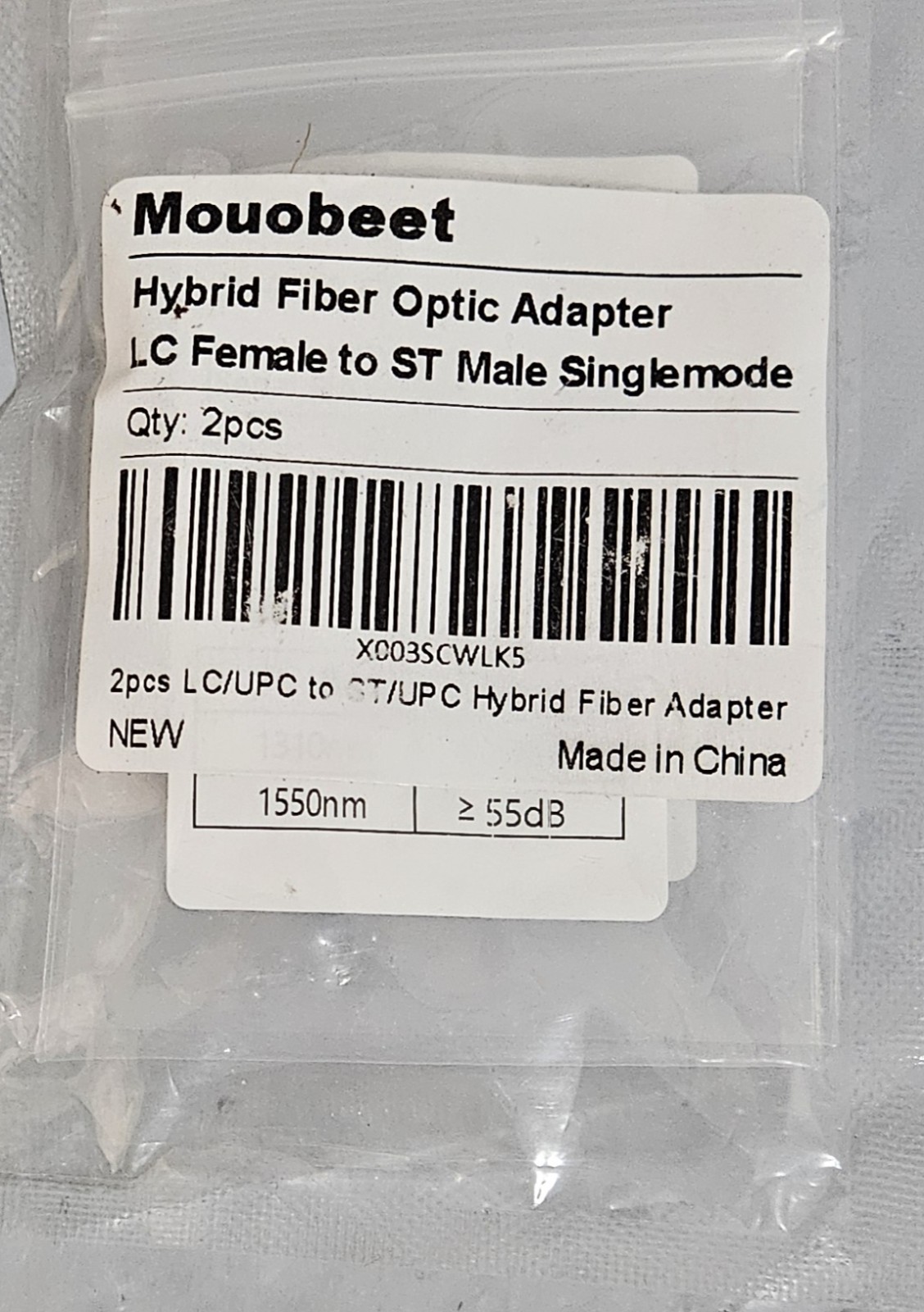 2 PK Hybrid Fiber optic Adapter LC Female to ST Male Singlemode
