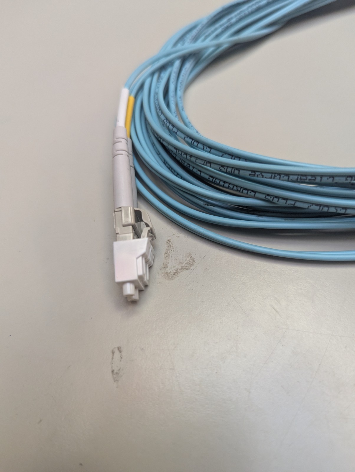 OM4 100Gbps Multimode Fiber Optic Patch Cable LC Duplex 50/125 Plenum Rated