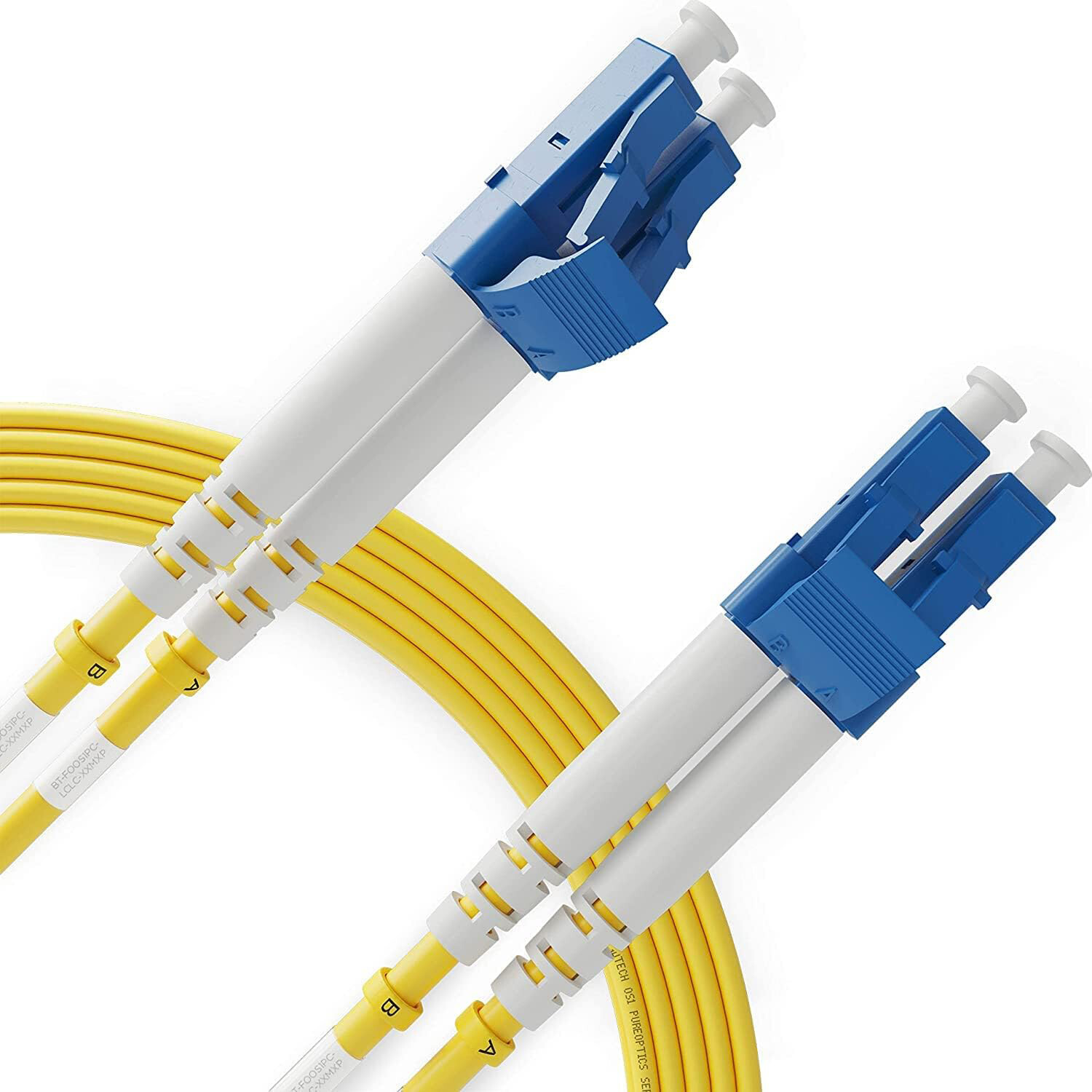 (10 Pack) LC to LC UPC OS2 Duplex Single-Mode Fiber Optic Patch Cable – Jumper