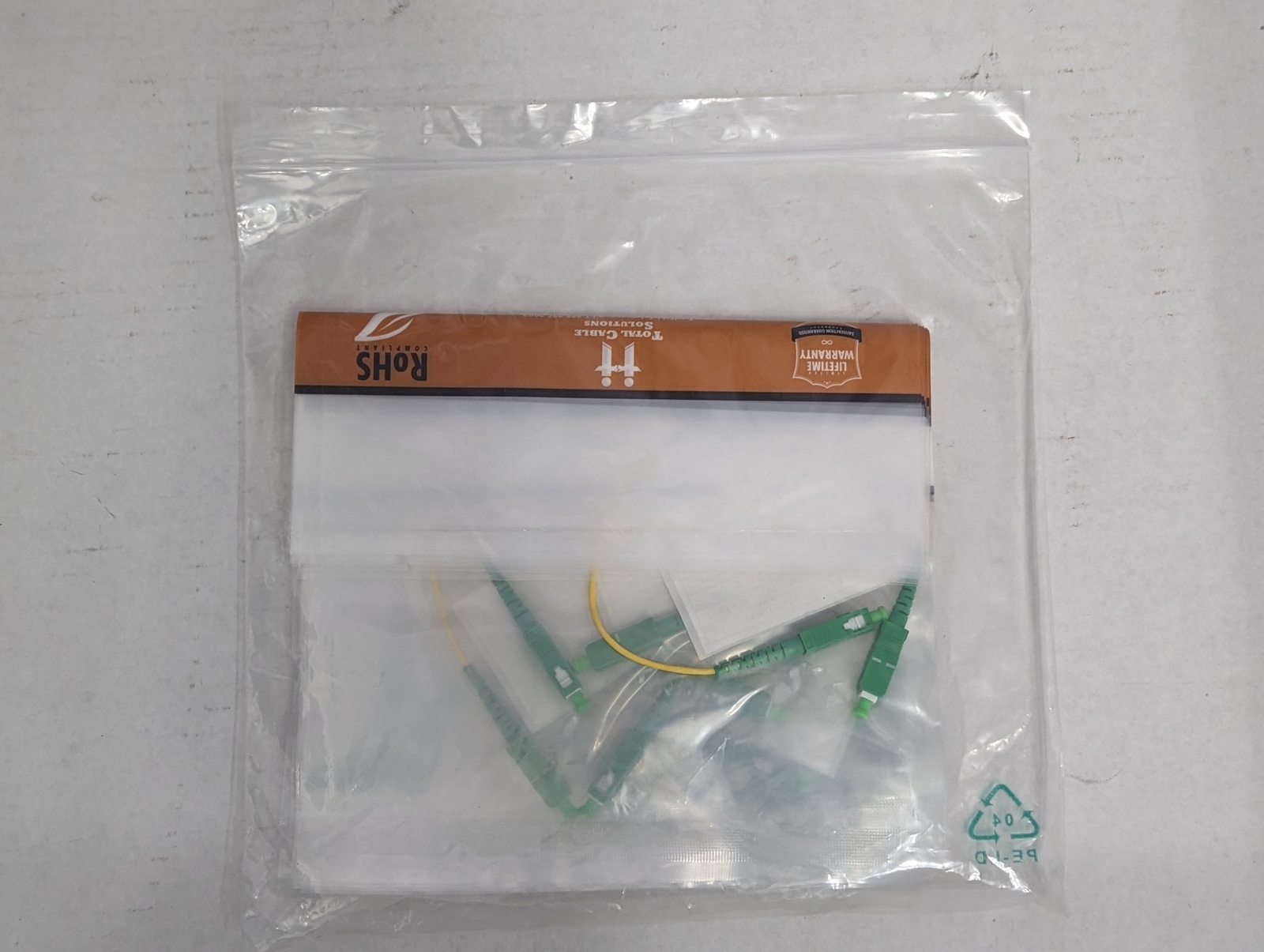 Lot of 10 Fiber Optic Jumper SC/APC to SC/APC Single Mode OS2 1FT Corning Glass