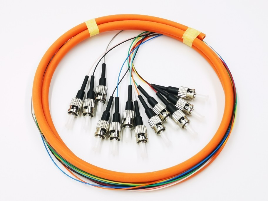 5pcs 12 Core OM1 OM2 Multimode 0.9mm Bunchy Ribbon Fiber Pigtail SC/LC/ST/FC