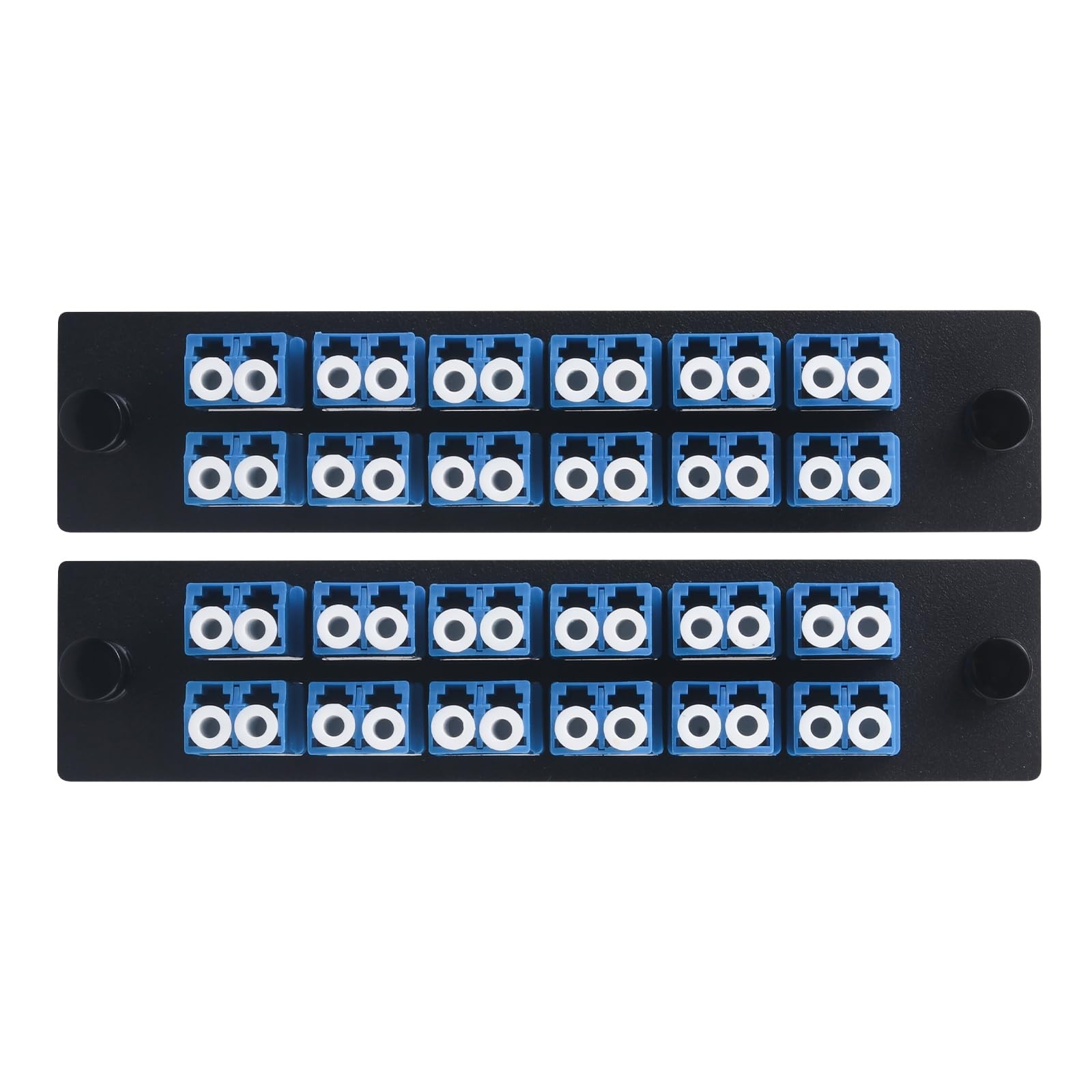 2 PCS LGX Fiber Patch Panel 12 Singlemode Blue Duplex LC Adapters 24 Ports
