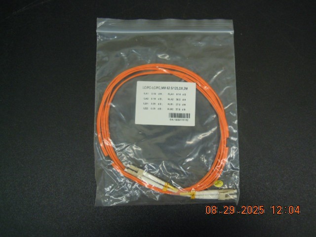 Fiber Optic Patch Cable MultiMode | LC/PC – LC/PC, MM 62.5/125, DX, 2M |
