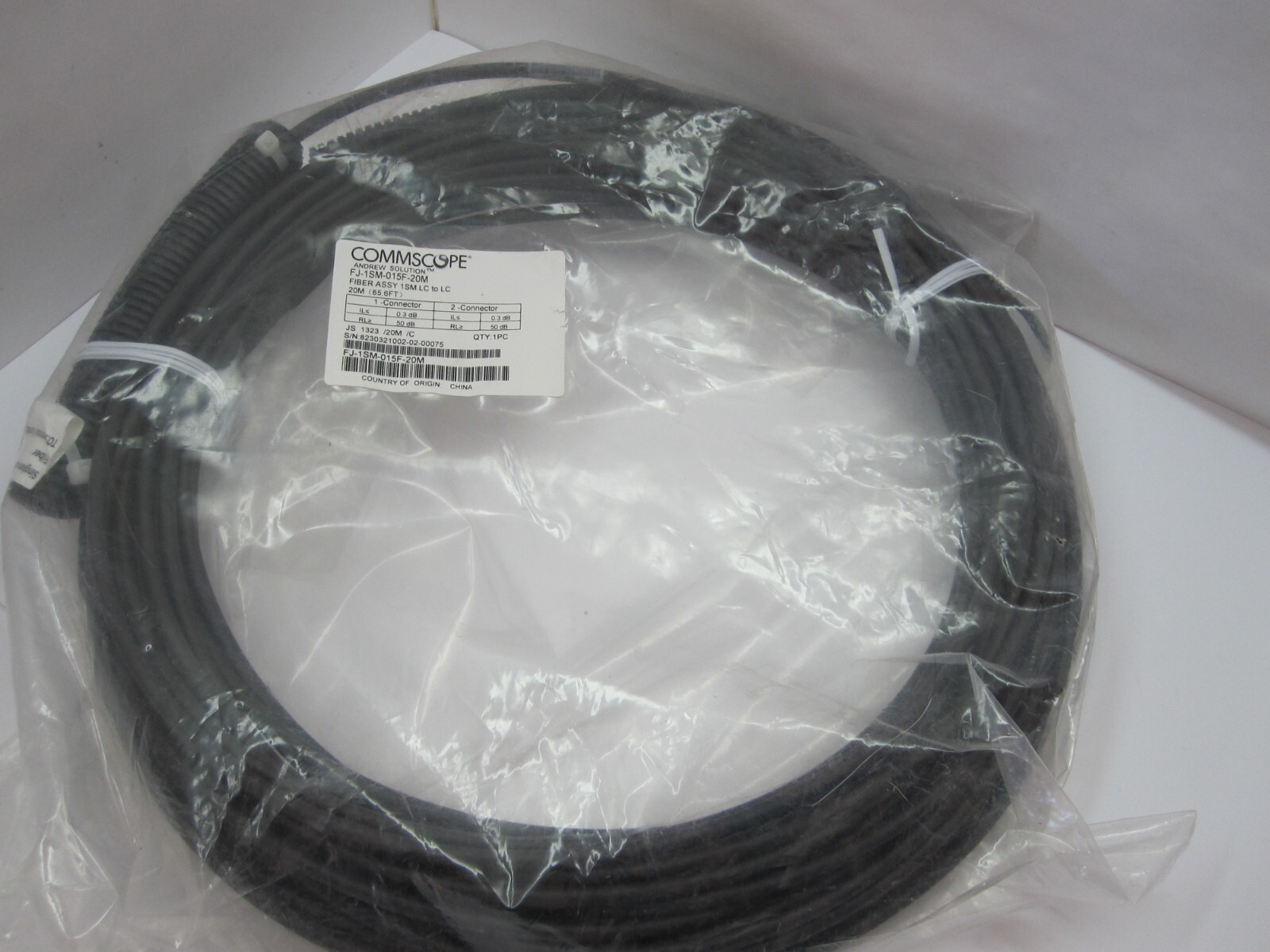 CommScope FJ-1SM-015F-20M Fiber Assembly 1SM LC to LC, 20M, 65.6FT