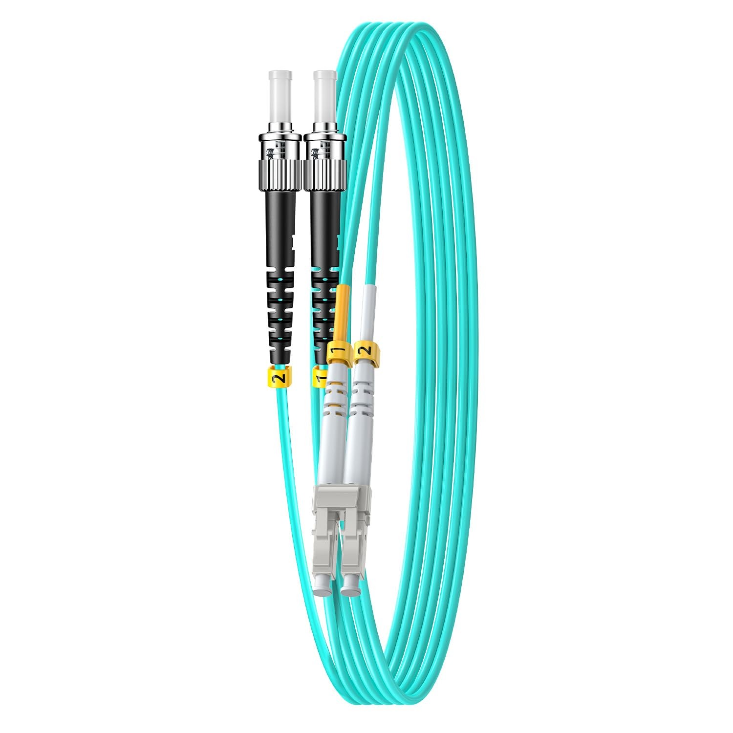 1 PCS 1m/3ft OM3 LC To ST Fiber Patch Cable Duplex Multimode 50/125um