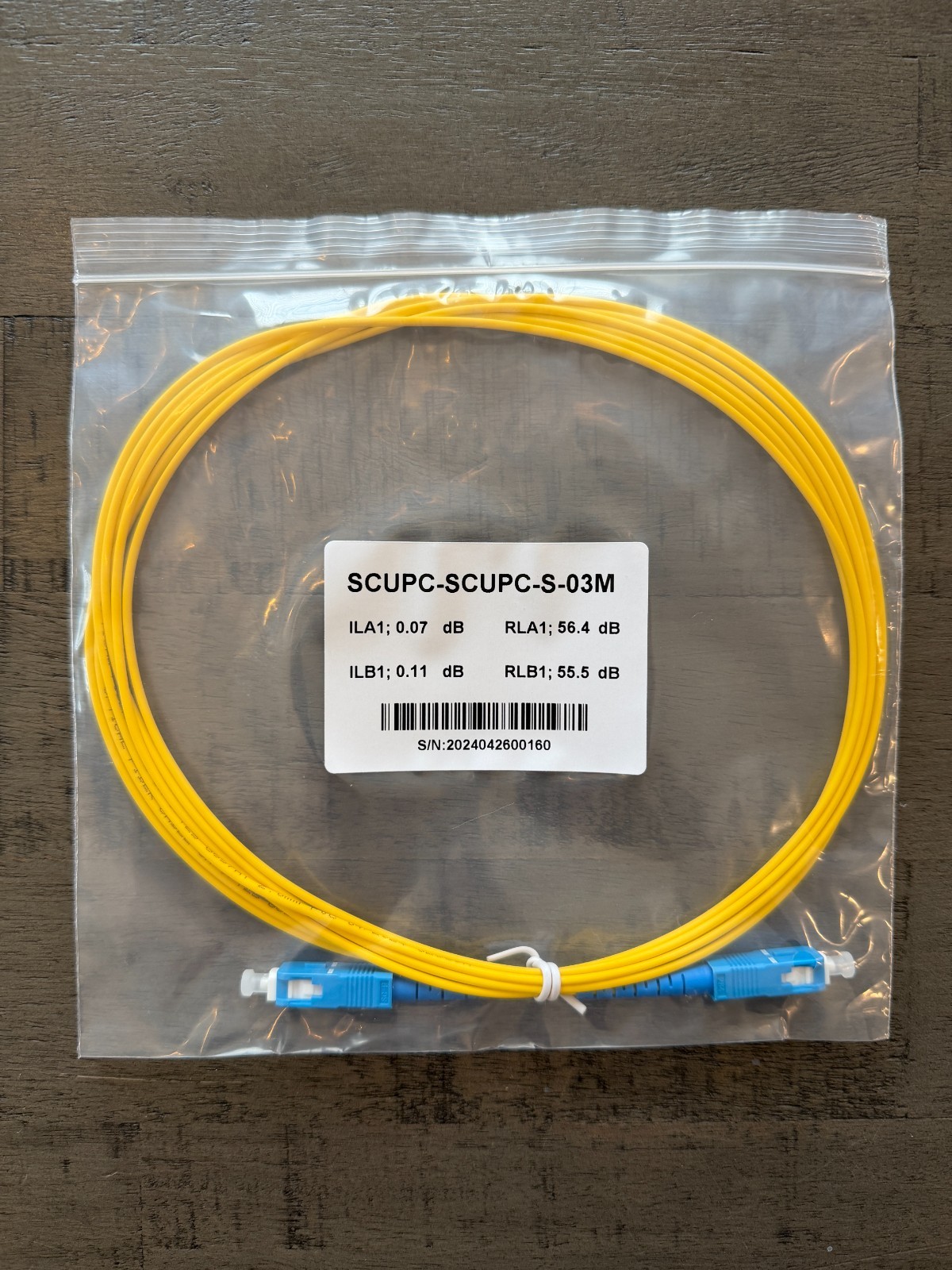Fiber optic Singlemode cable SCUPC to SCUPC Duplex 3meters