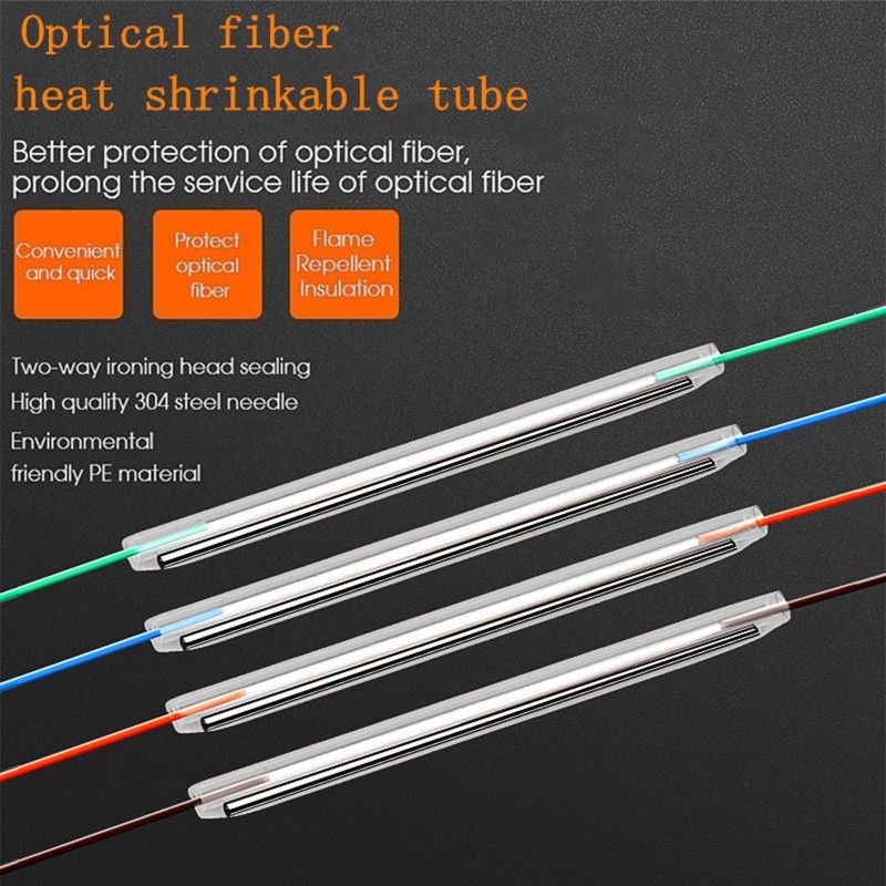 45mm 60mm Length Clear PE Heat Shrinkable Tubing Fiber Optical Cable,100pcs