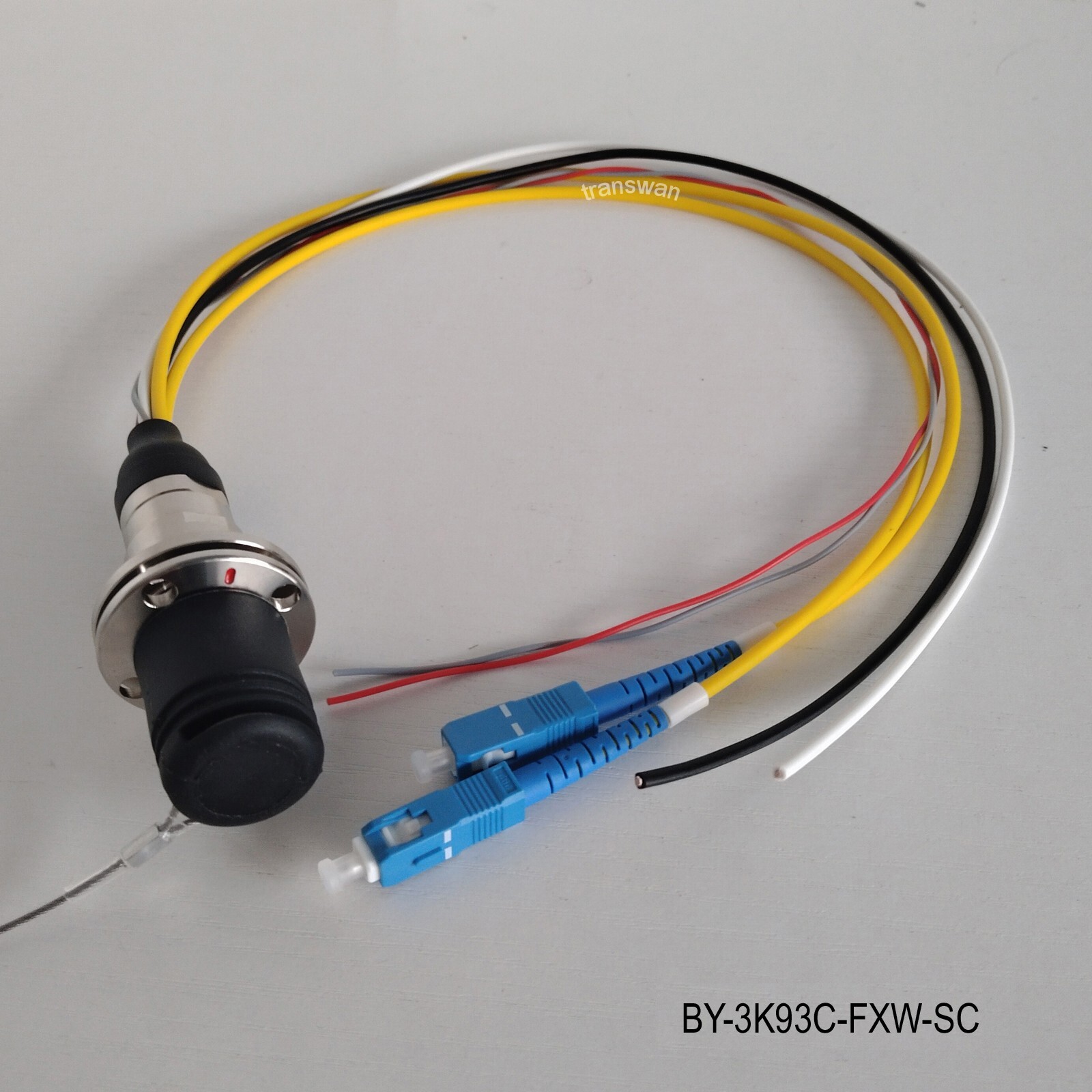 SMPTE311M Hybrid 3K93C Connector FXW with Tails of 2 x SM Fibers & 4 x Wires