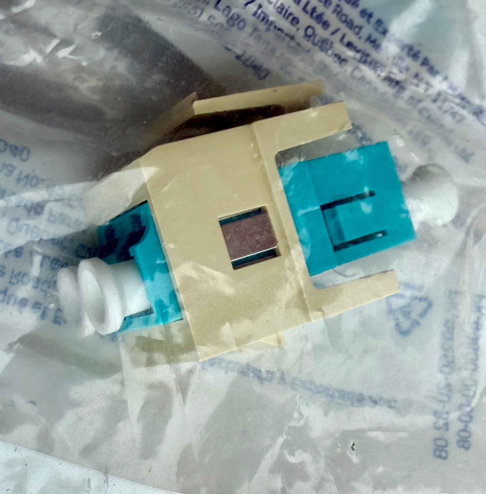 41085-LLI Leviton QuickPort Duplex W/DPLX-LC Adapter, AQUA MM, IVORY (Lot of 12)