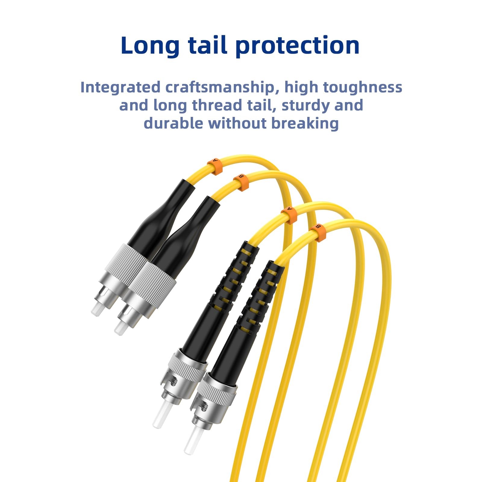 OS2 Single Mode Fiber Optic Patch Cable FC/UPC To ST/UPC 2m 6.5 FT 9/125m
