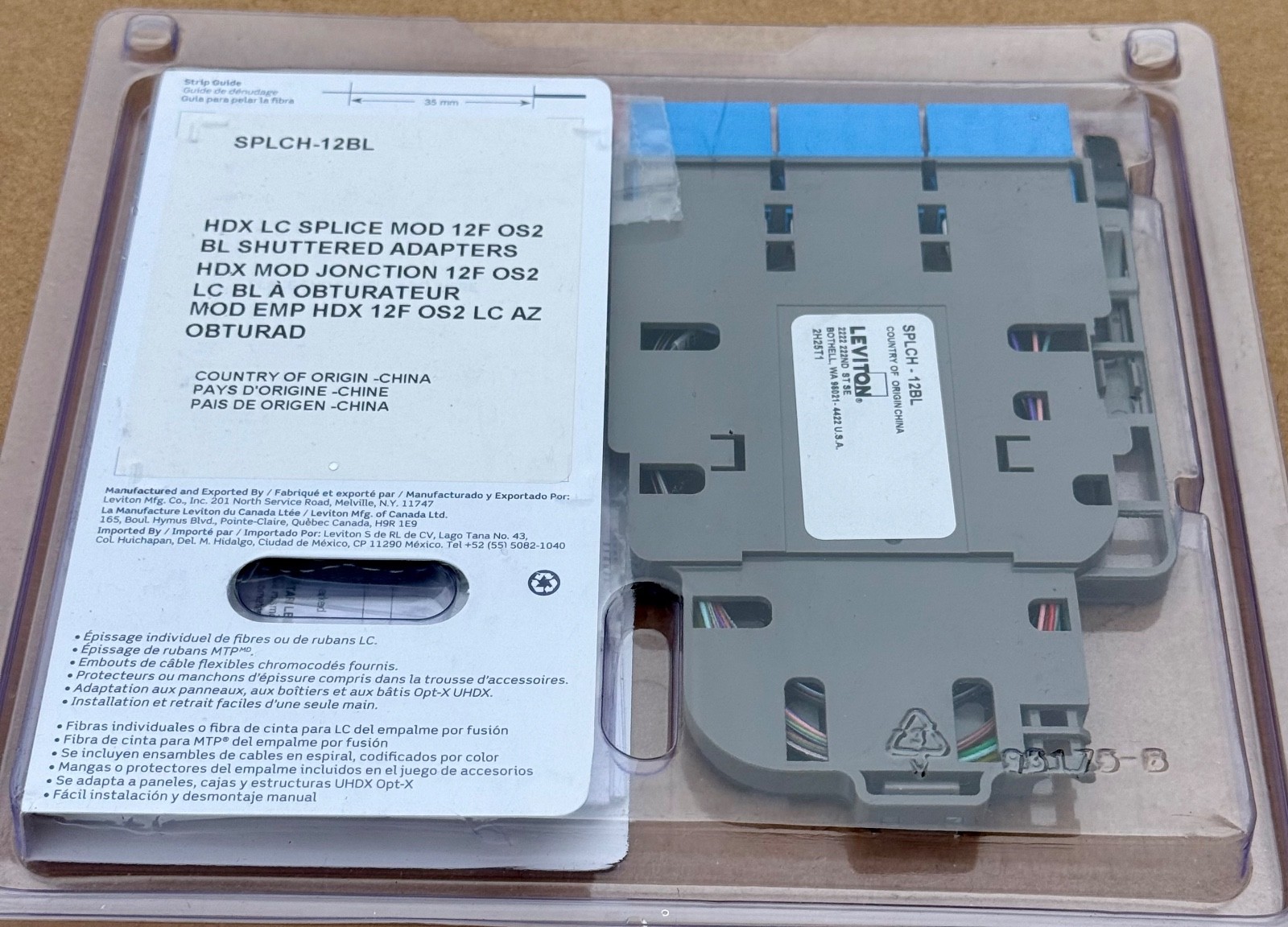 Leviton Opt-X HDX Fusion Splice Module (SM OS2 LC, 12 Strand )