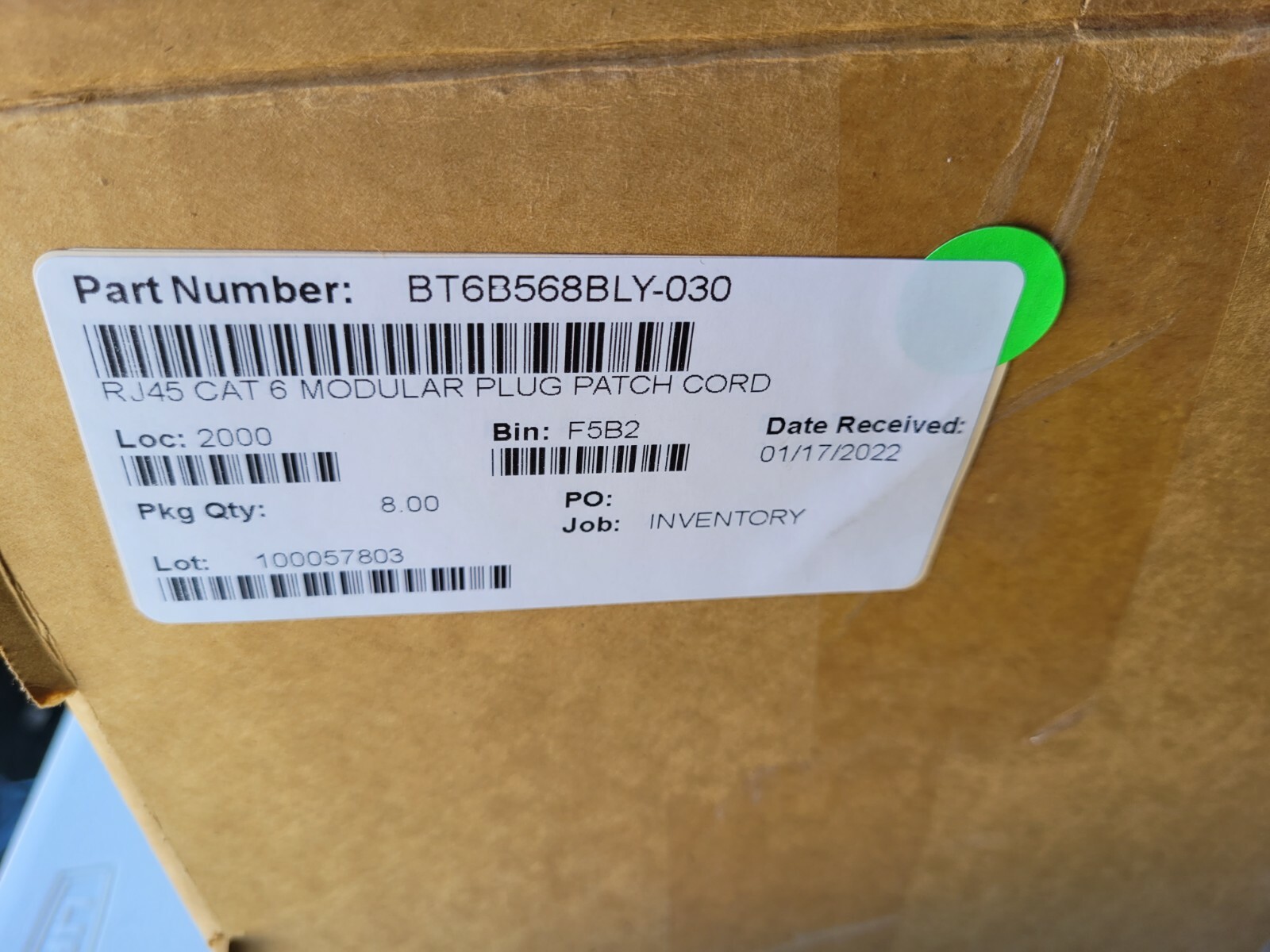 New AFL HYPERSCALE AMZ-BT6B568BYL-030 RJ45 Cat 6 30′ Foot Patch Cable