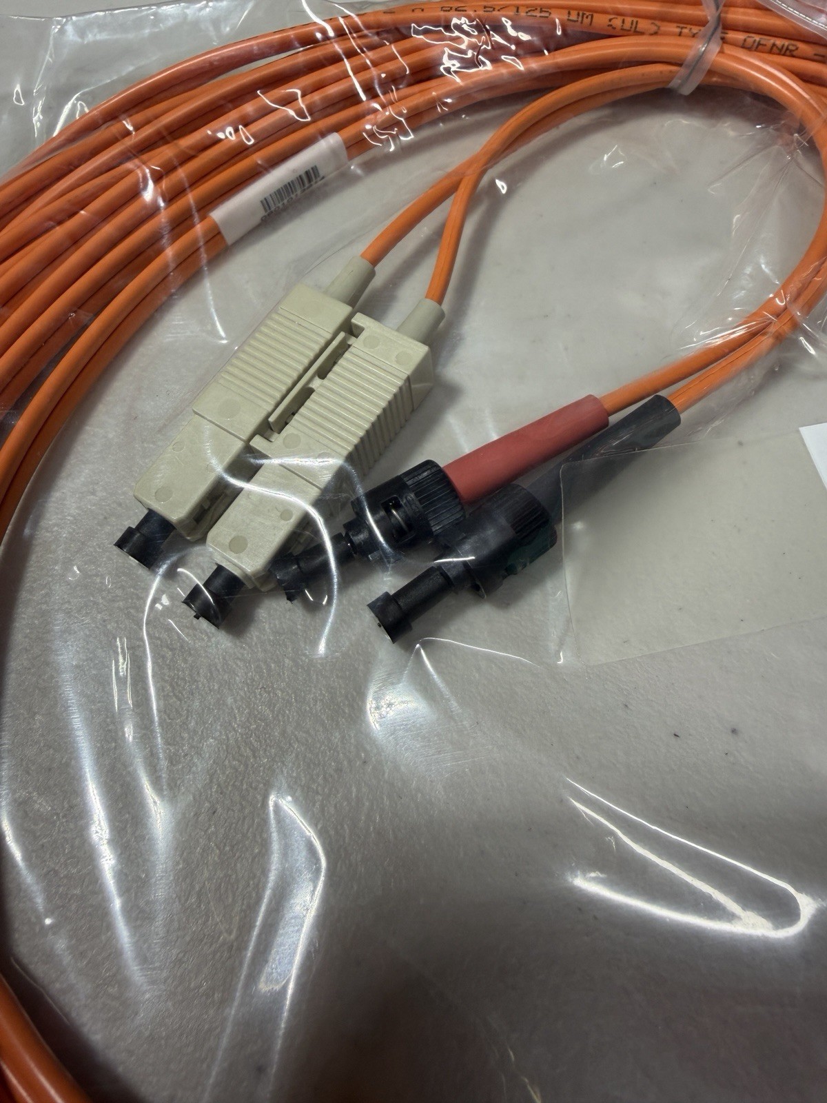 Americable Fiber Optic Cable ST/SC 7M Orange, OM1, 62.5/125 Type, Duplex New!