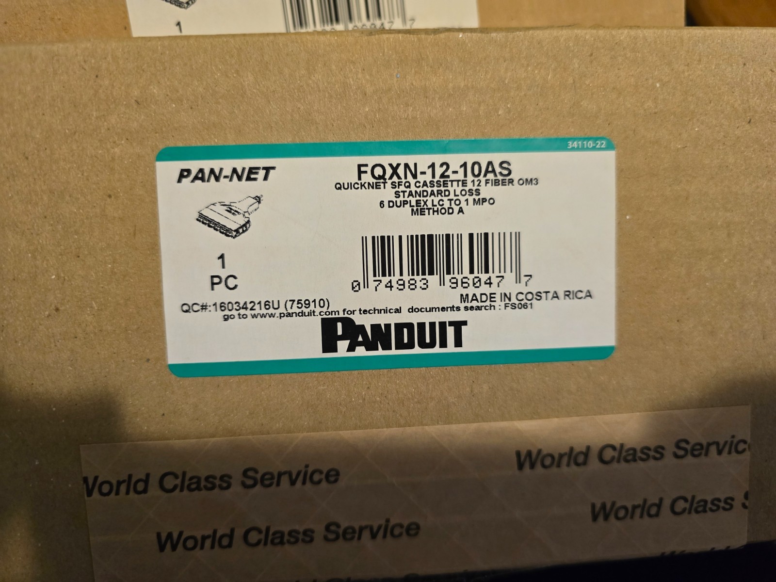 NEW and SEALDED Panduit FQXN-12-10AS Quicknet SFQ Cassette 12 Fiber 6 LC