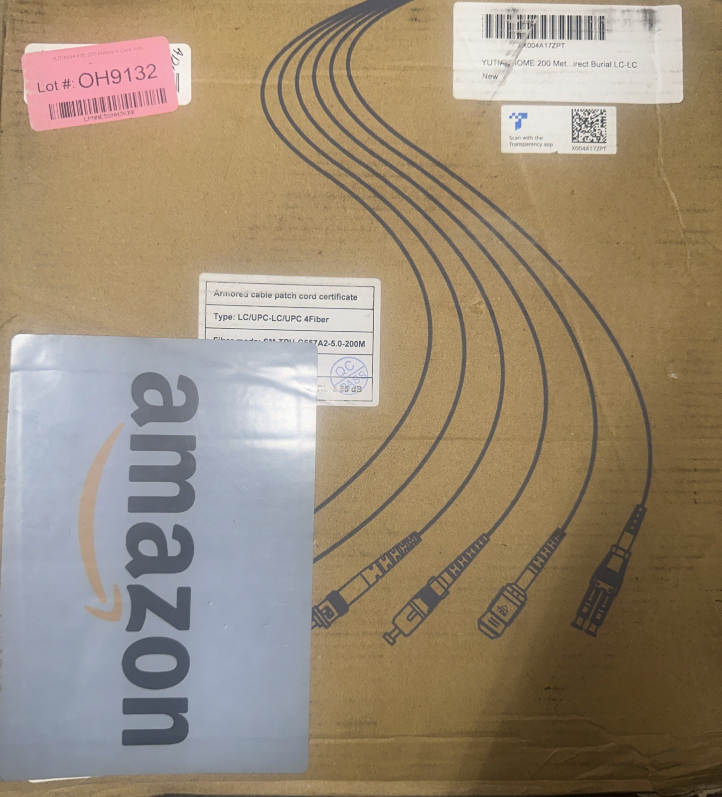 Yutianhome Fiber Optic Cable 1000ft/300m, LC/PC-LC/PC SM 4 Fiber TPU 5.0 mm READ