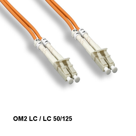 1M OM2 50/125 Fiber Optic Cable Multi-Mode Duplex LC/LC 2.0mm OD OFNR Data ATM