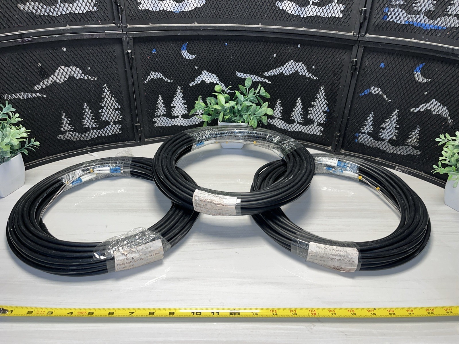 3 QTY! BULK LOT- 20M Round Cord Duplex Fiber Optic Patchcrd Cord Jumper G657A1