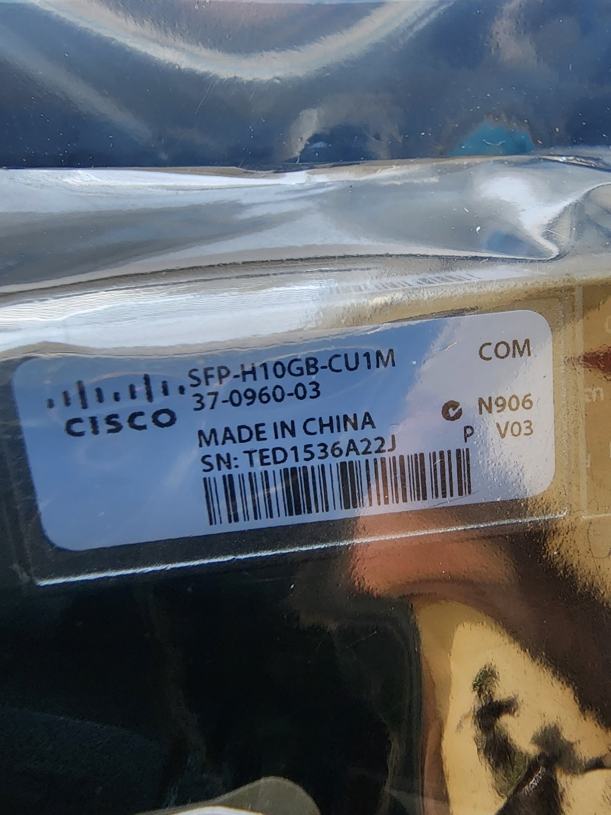 New OEM CISCO SFP-H10GB-CU1M 10GBASE-CU SFP+ Cable 1 Meter 37-0960-03 SHIPSTODAY