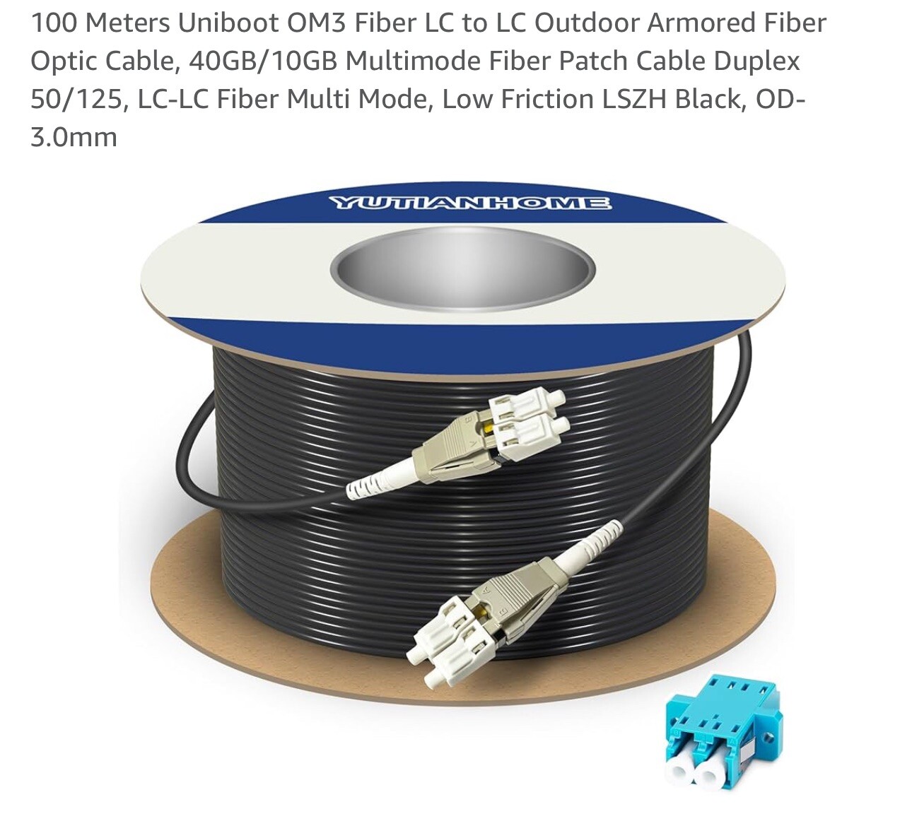 yutianhome 100 meter om3 outdoor armored fiber optic cable Uniboot Connectors