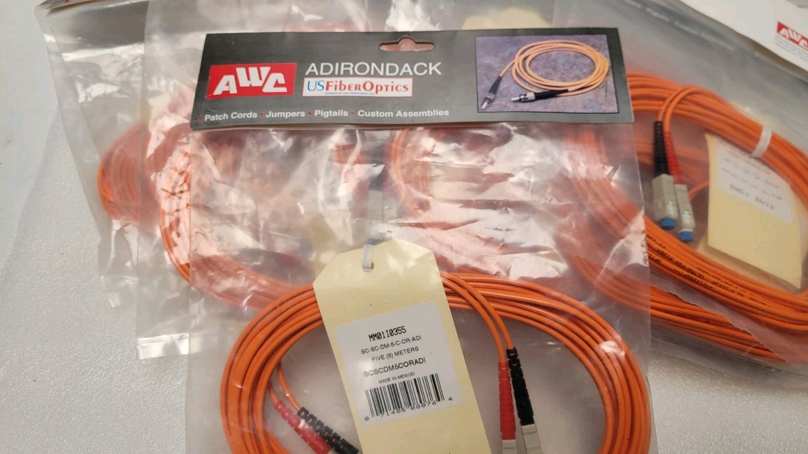 Lot of 12 SC to SC Duplex Multimode Fiber Optic Patch Cable Orange 5M NEW RETAIL