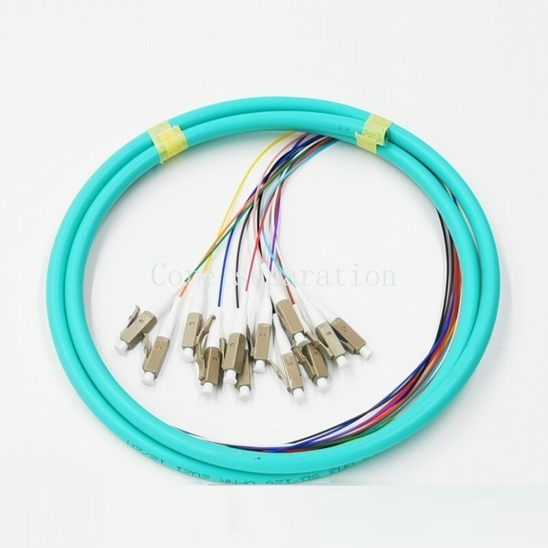 12 Fiber FC ST SC LC UPC Multi-Mode OM3 OM4 Bunch Fiber Optic Pigtail 1m Optical