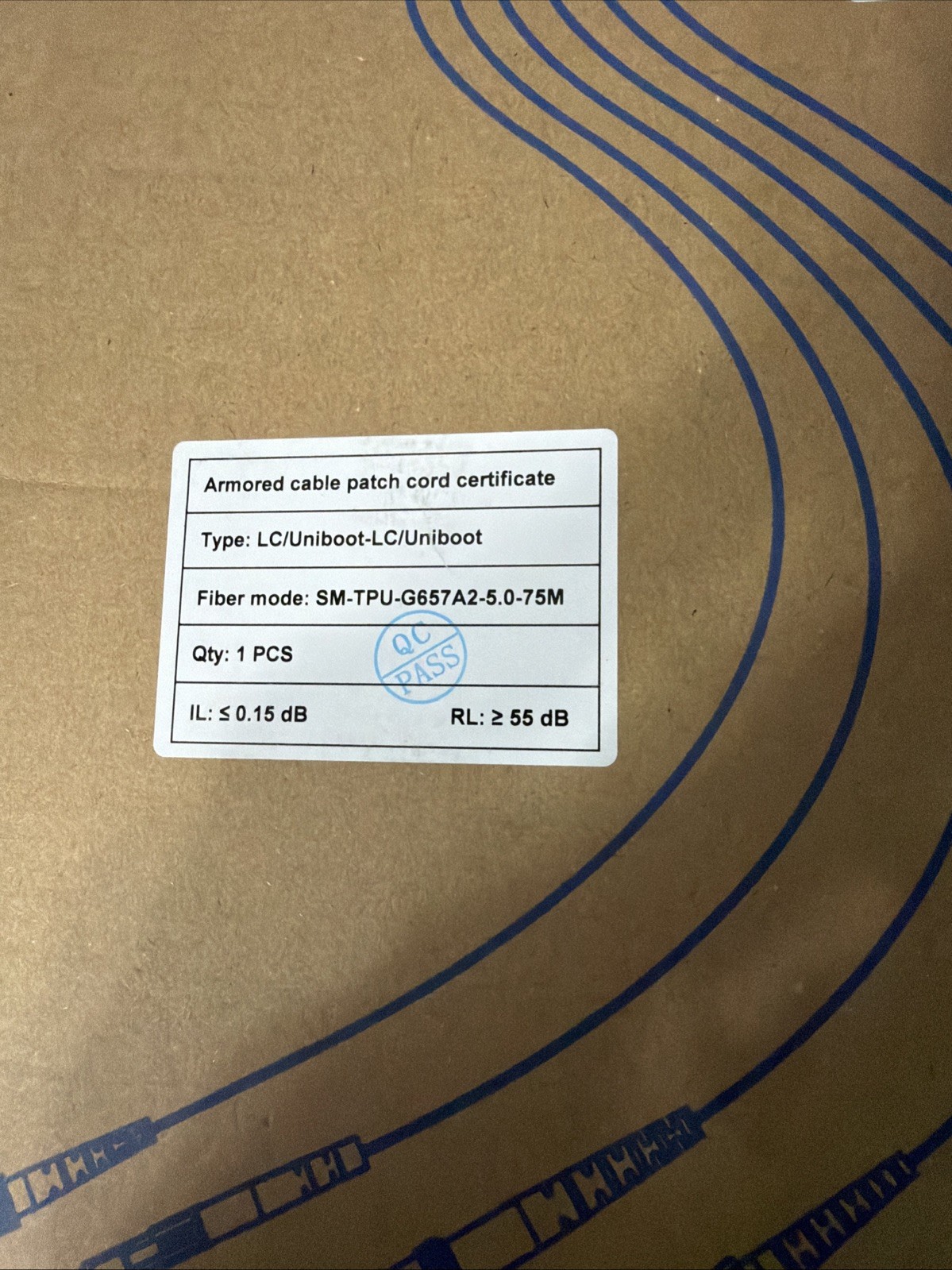 Yutianhome Fiber Optic Cable LC Uniboot OM3 TPU 5.0mm 75M, 246 FEET
