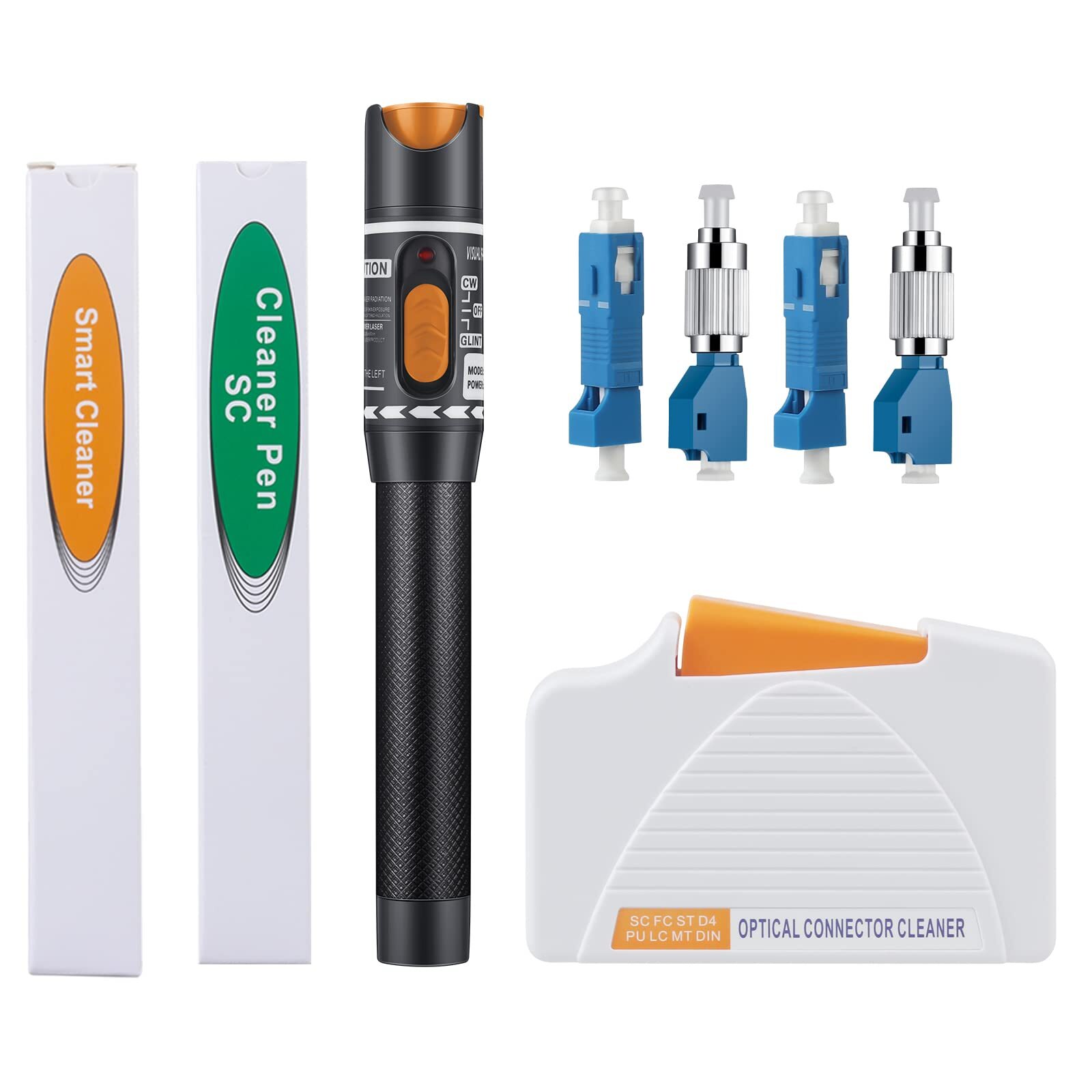 – 2 pcs Fiber Optic Cleaner Pen for LC/MU/SC/ST/FC Connector & 1pc Fiber Clea…