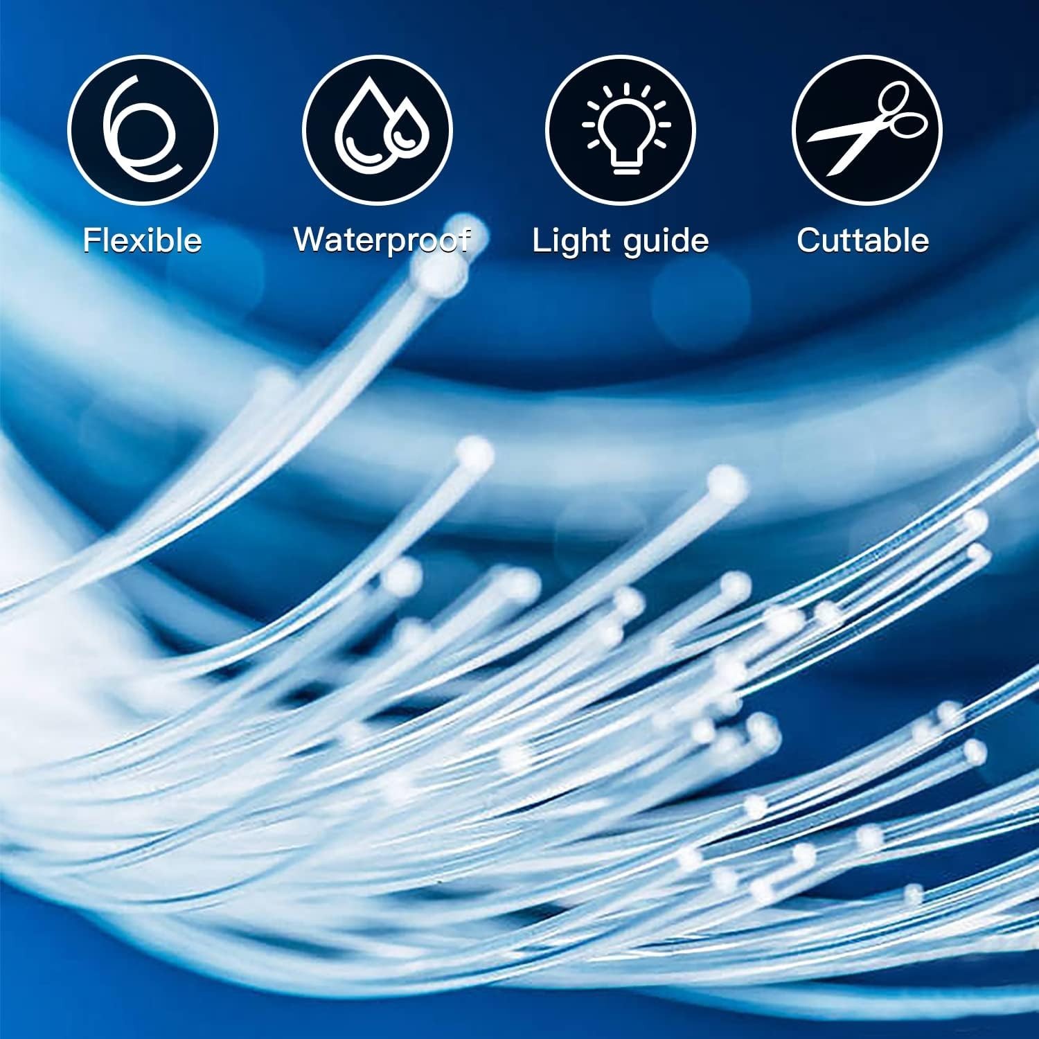 Plastic 0.03in/ Diameter 328ft100Meter PMMA Fiber Optic Roll End Glow Cable f…