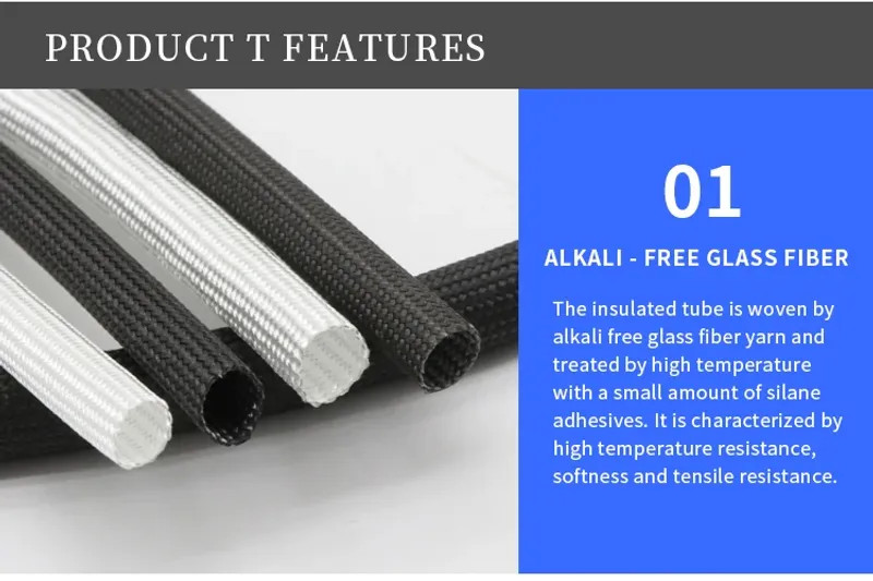 1M-5M Braided Fiberglass Sleeve High Temp Resistant Tube Chemical Glass Fiber