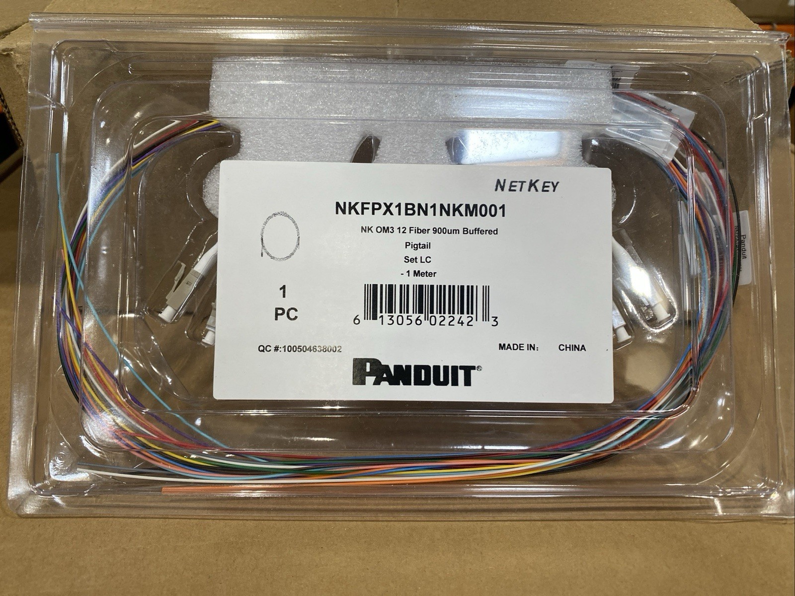 Panduit Netkey OM3 Fiber Optic Simplex Patch 1M Cable NKFPX1BN1NKM001