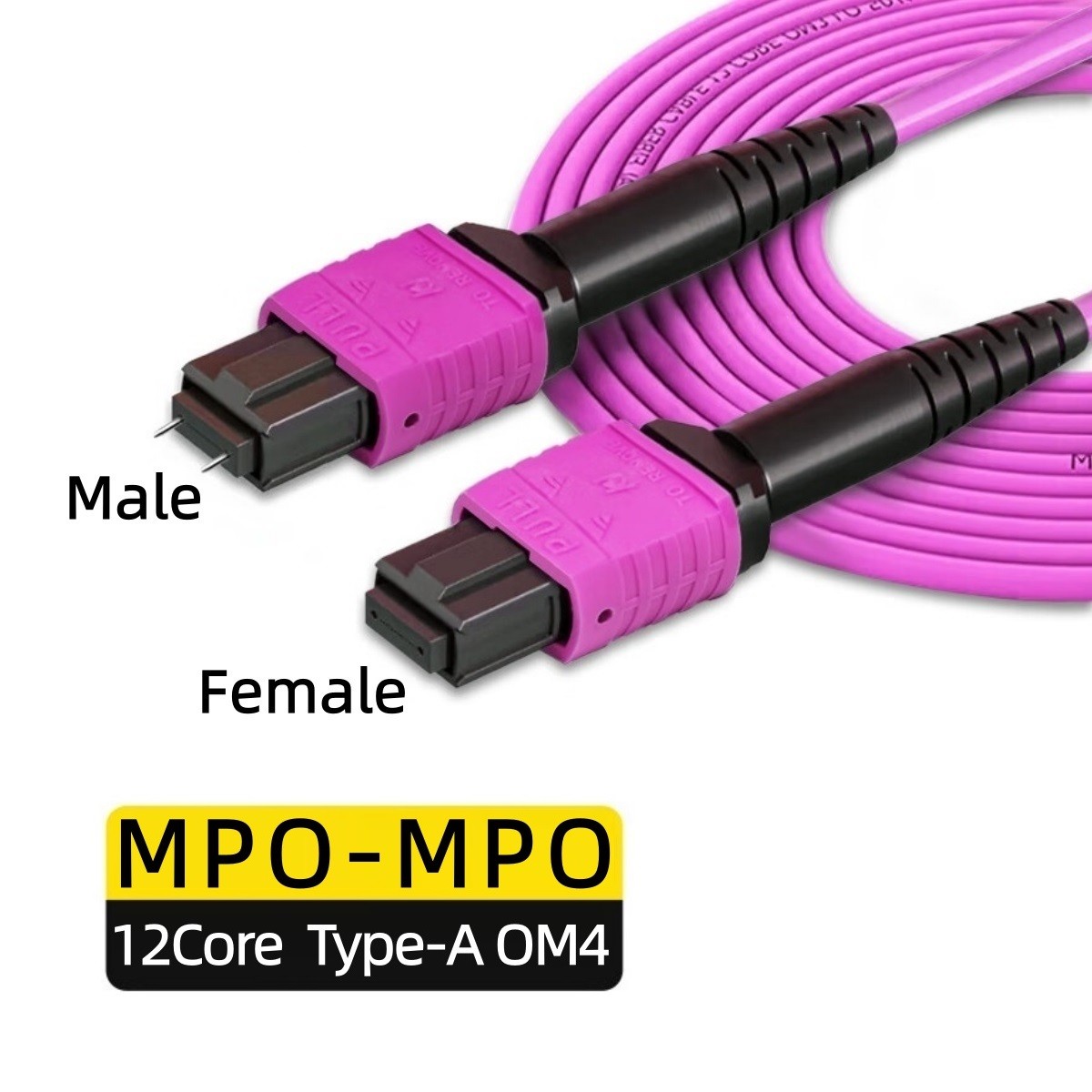 1-70m MPO Male to MPO Female OM4 12 Core Fiber Optical Patch Cord Cable QSFP Lot