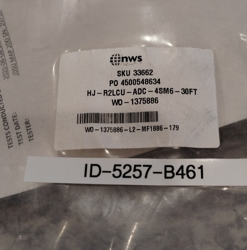 New NWS 33662 Commscope HJ-R2LCU-ADC-4SM6-30FT Cable ASSY