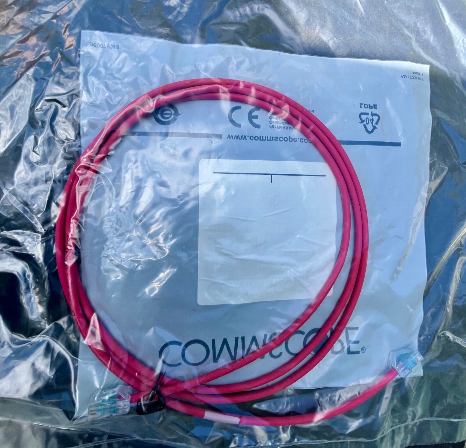 Commscope CO199K2-07F007 MINO6a Red 7ft Patch Cord Cable