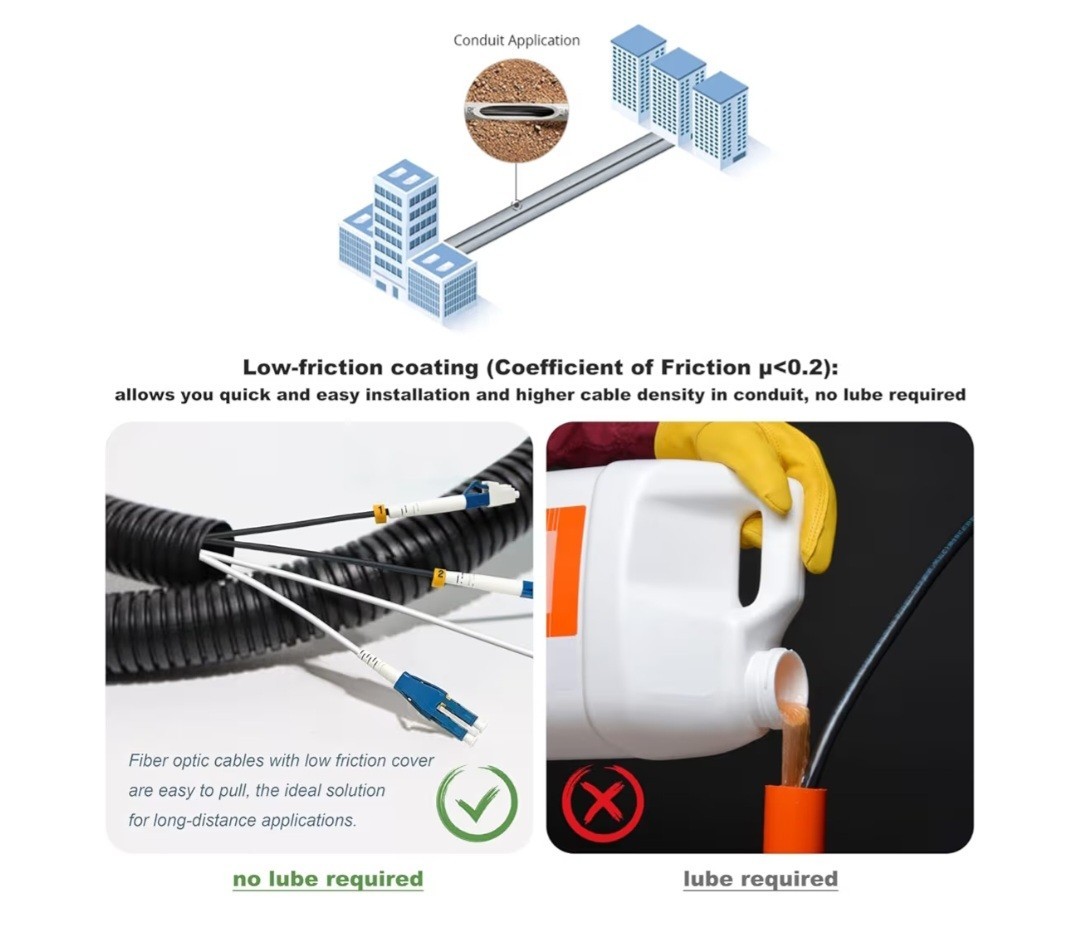 100ft/30m LC to LC Armored Outdoor Fiber Optic Cable, Single Mode Duplex…